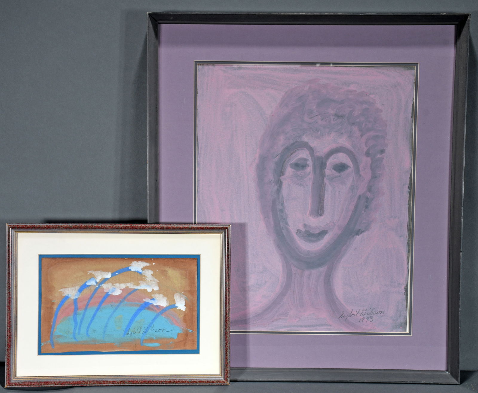 Sybil Gibson. Pair of Works, Pink Lady and Flowers. (1 of 2)