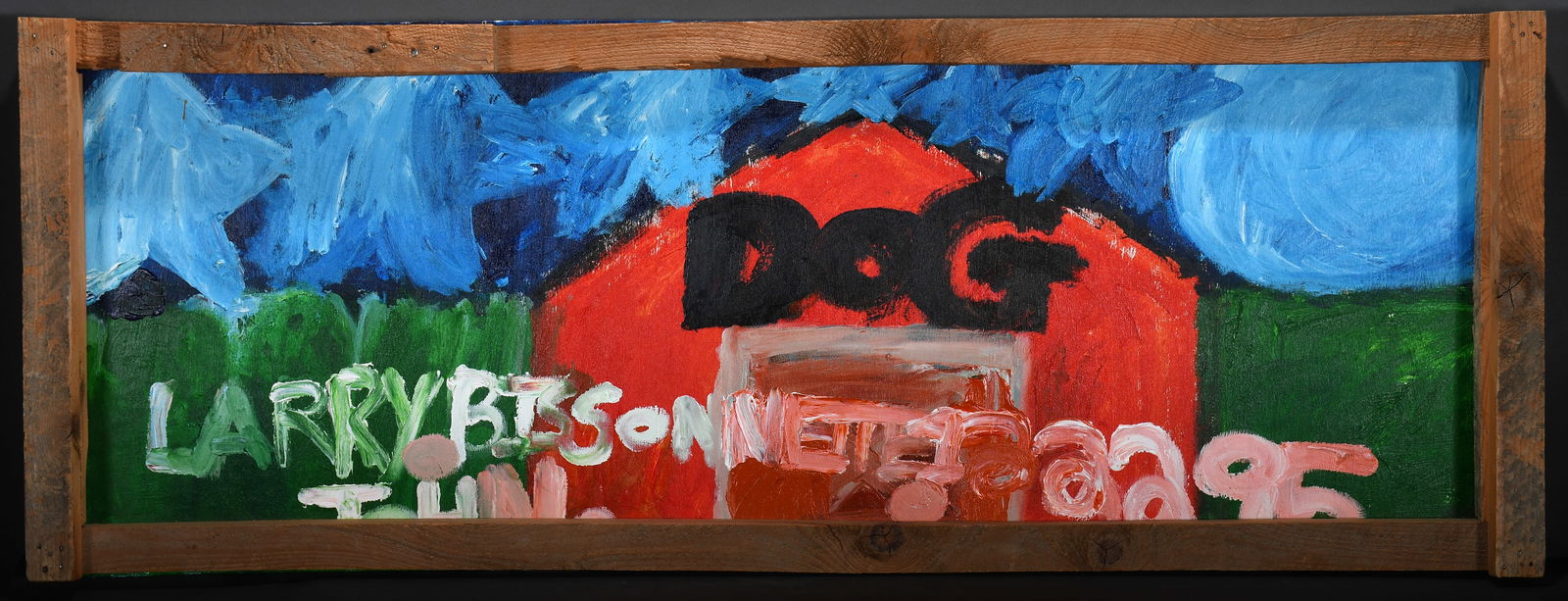 Larry Bissonnette. Dog.: Larry Bissonnette. Dog. Signed. Paint on board. Great condition. 48" w x 18" h. Est. $100-200. Ship: $100 Please Read Before You Bid: By registering for and/or placing a bid in any Slotin Auction,