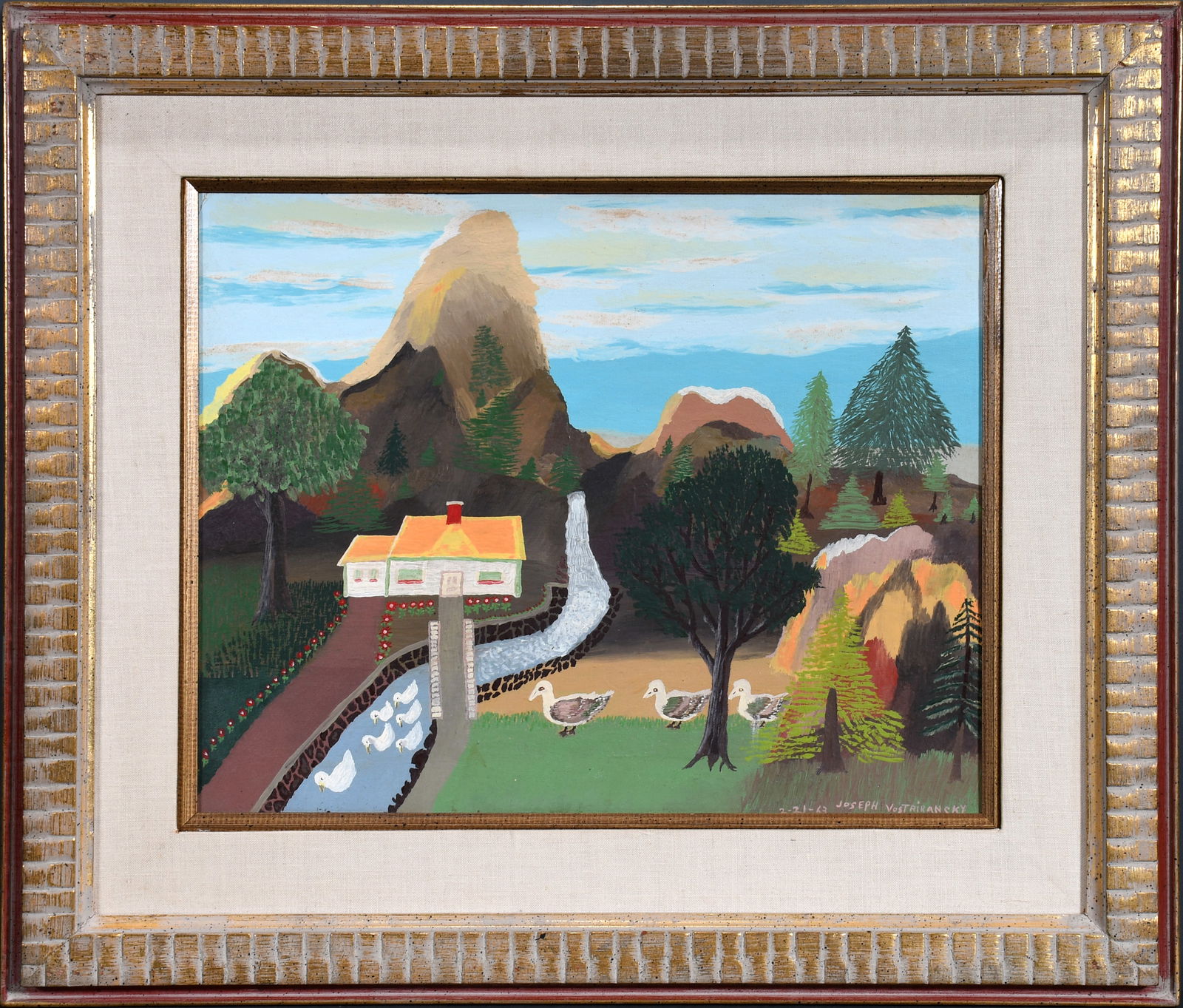 Joseph Vostrirancky. Mountain Home with Birds. (1 of 5)