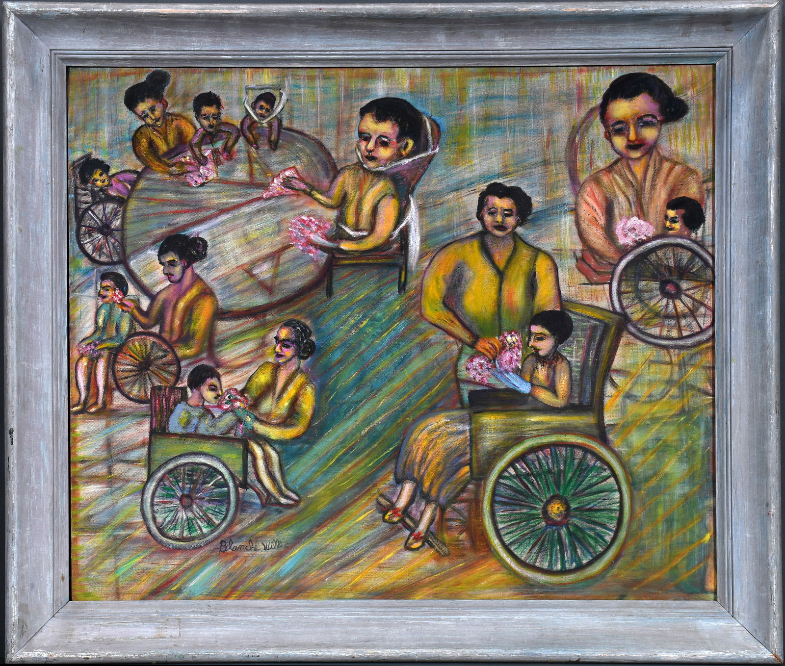 Blanche Willis. Crippled Children.: Blanche Willis. Crippled Children. 1958. Signed, dated and titled. Paint on canvas panel. Excellent condition. Size with frame is 28" w x 23" h. Est. $100-200. Ship: $65 Please Read Before You Bid: By