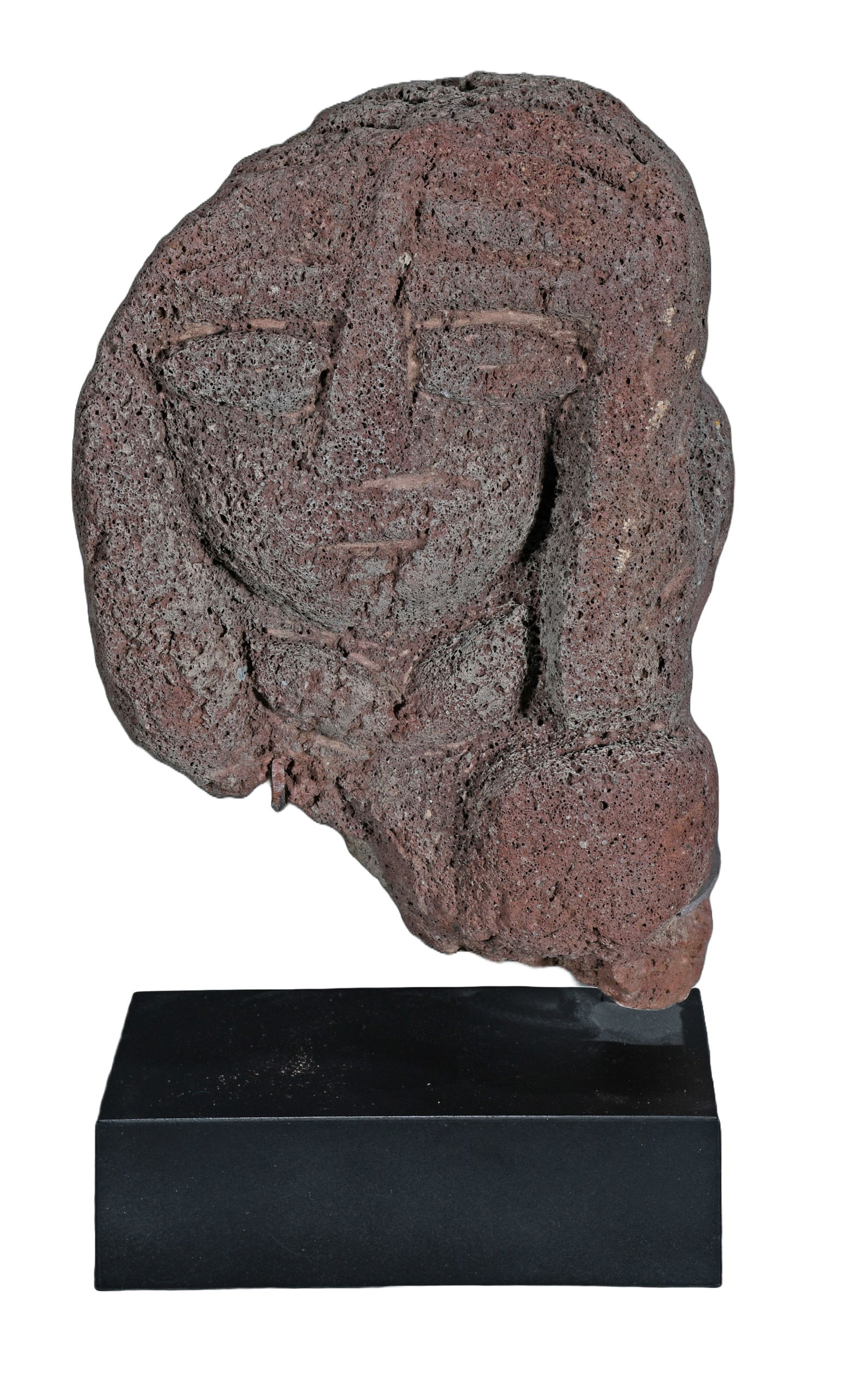 Anonymous Volcanic Rock Carved Portrait. (1 of 3)