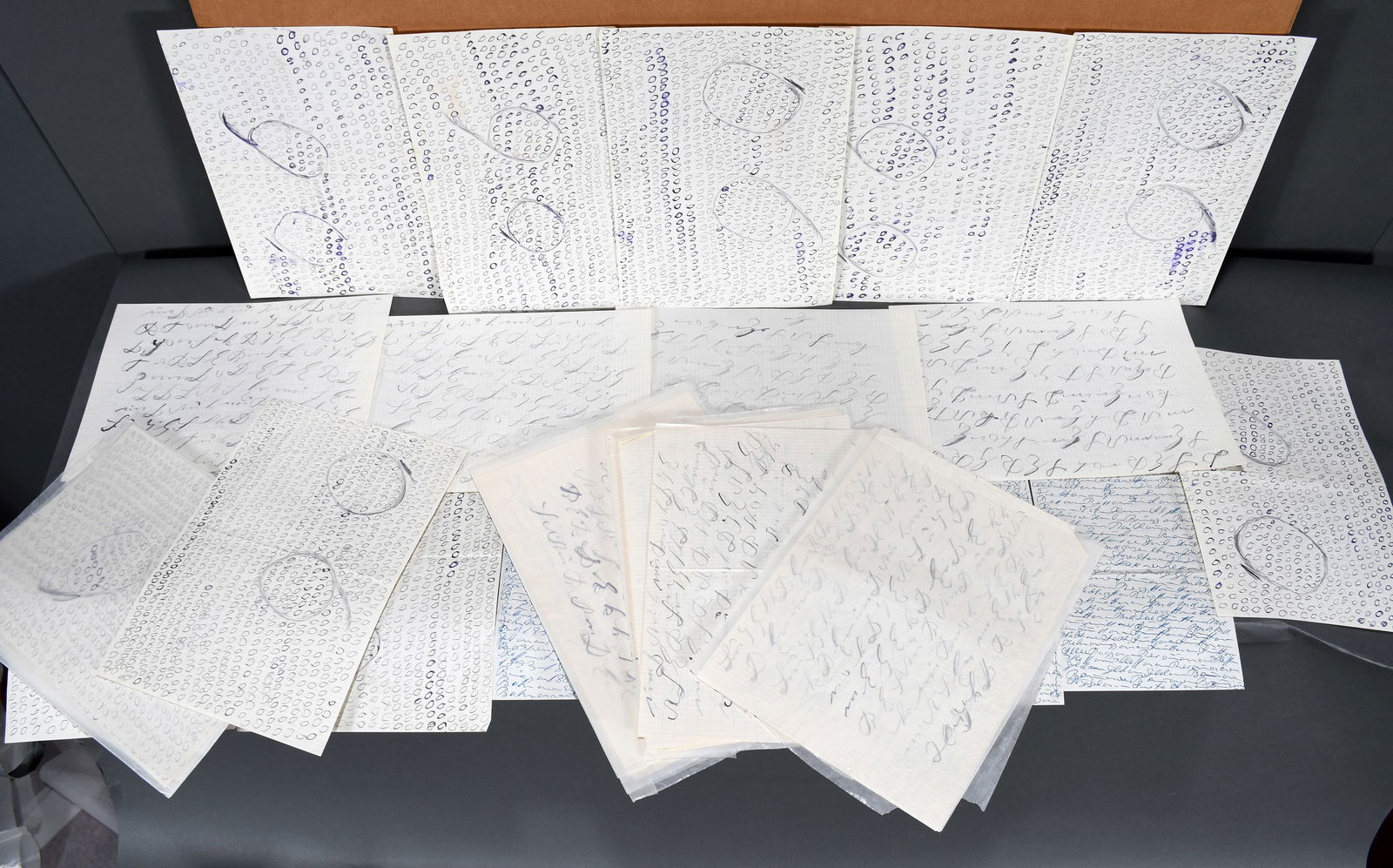 Large Group of Works Featuring Automatic Writing. (1 of 4)