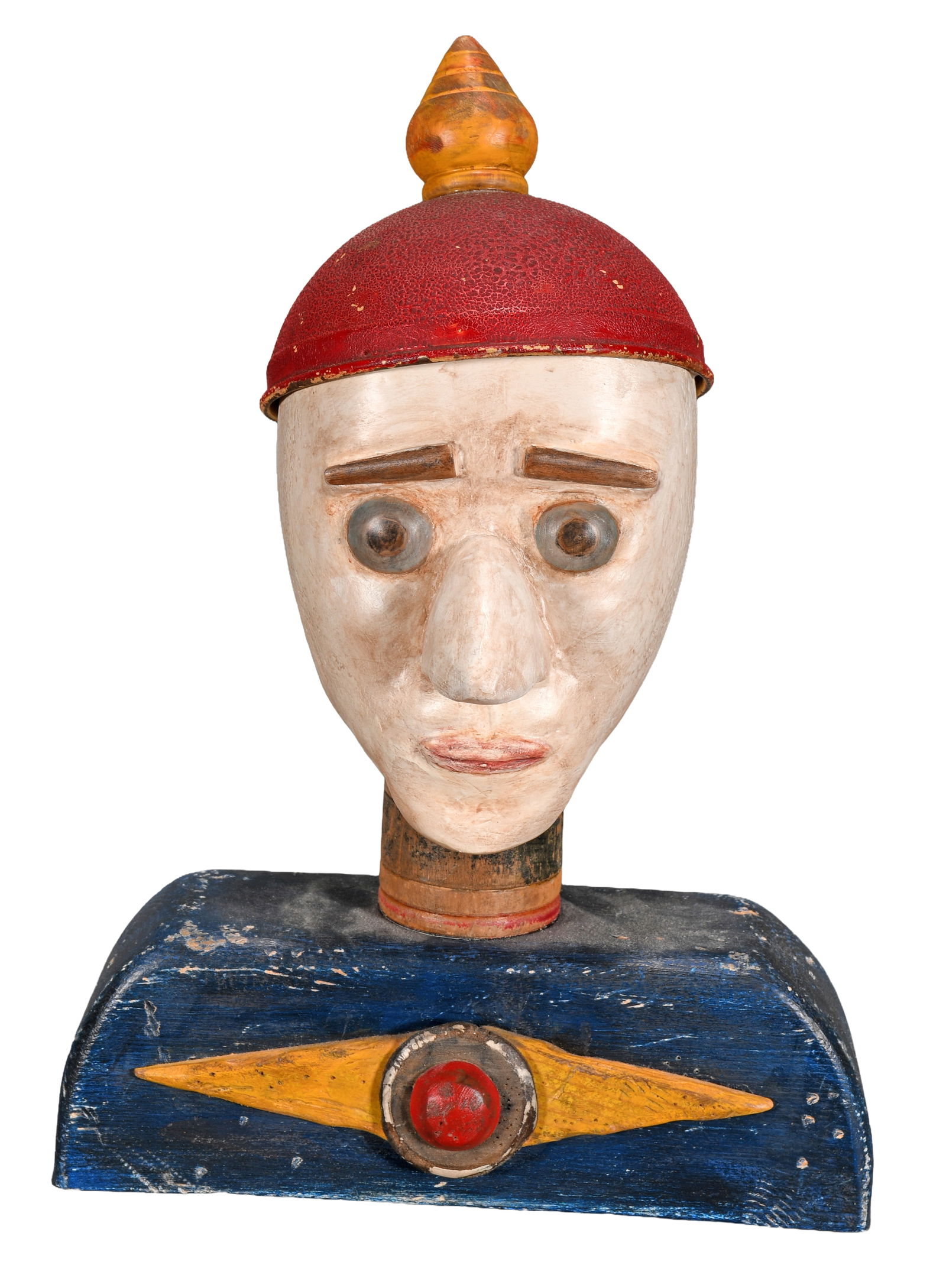 Circus Bear. The Bell Hop.: Circus Bear. The Bell Hop. 2016. Signed, dated and titled. Carved and painted wood. Some wear on paint otherwise great condition. 14" h. Est. $100-200. Ship: $55 Please Read Before You Bid: By