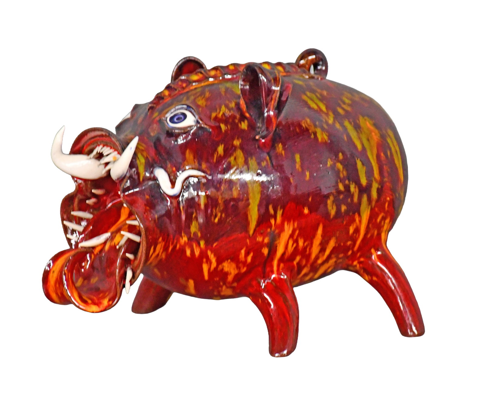 Roger Corn. Multi-Colored Glaze Warthog. - 4
