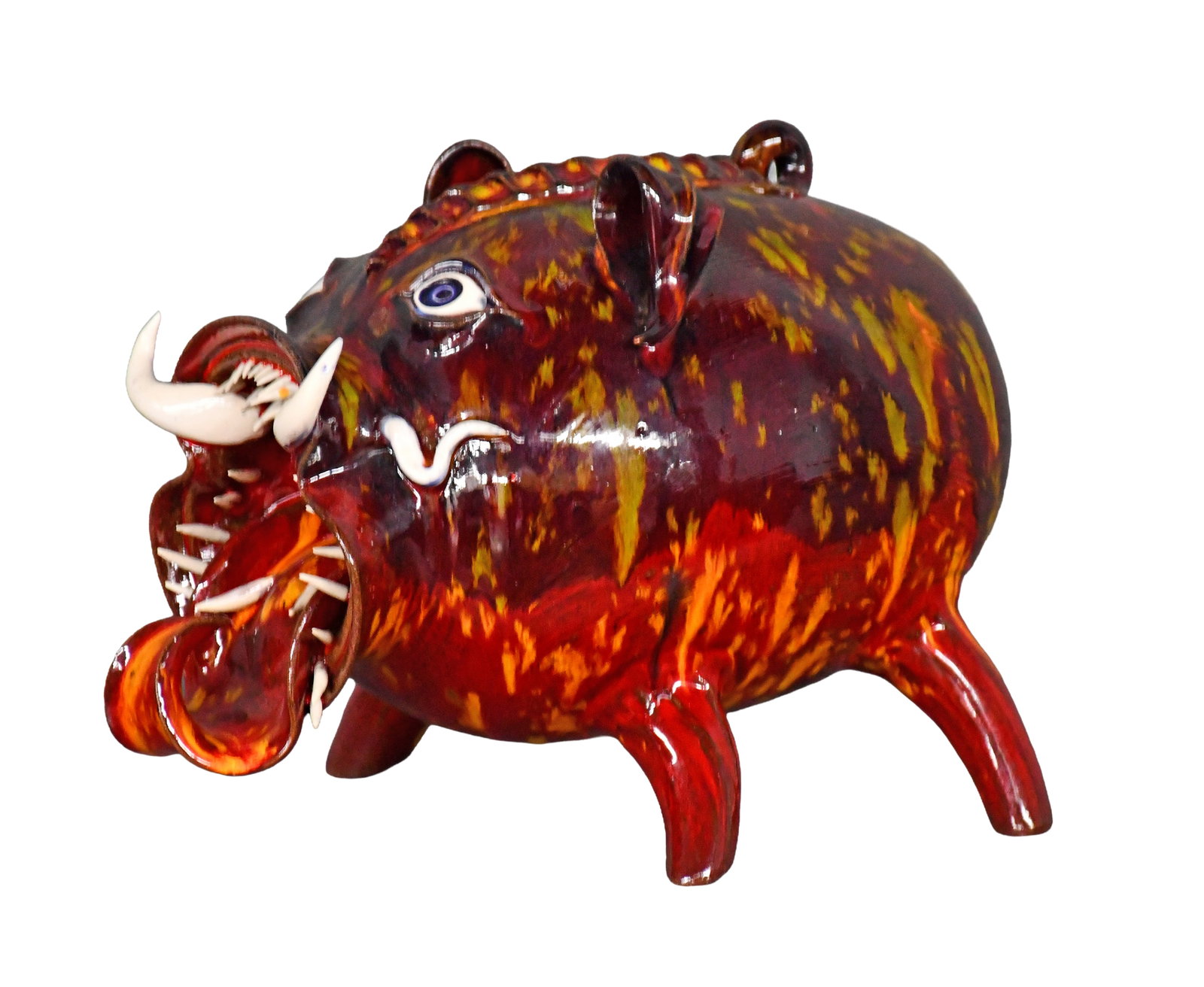 Roger Corn. Multi-Colored Glaze Warthog. - 7