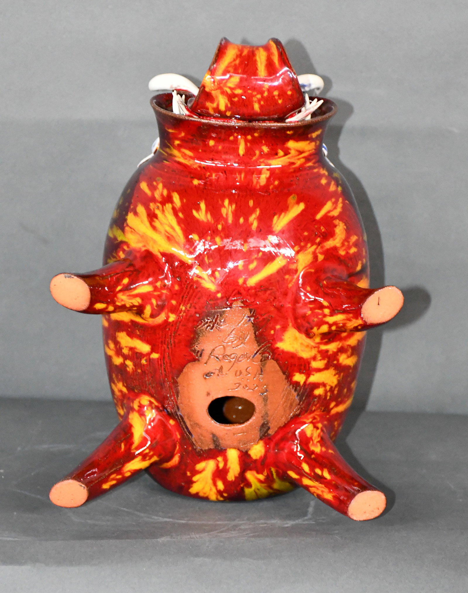 Roger Corn. Multi-Colored Glaze Warthog. - 9