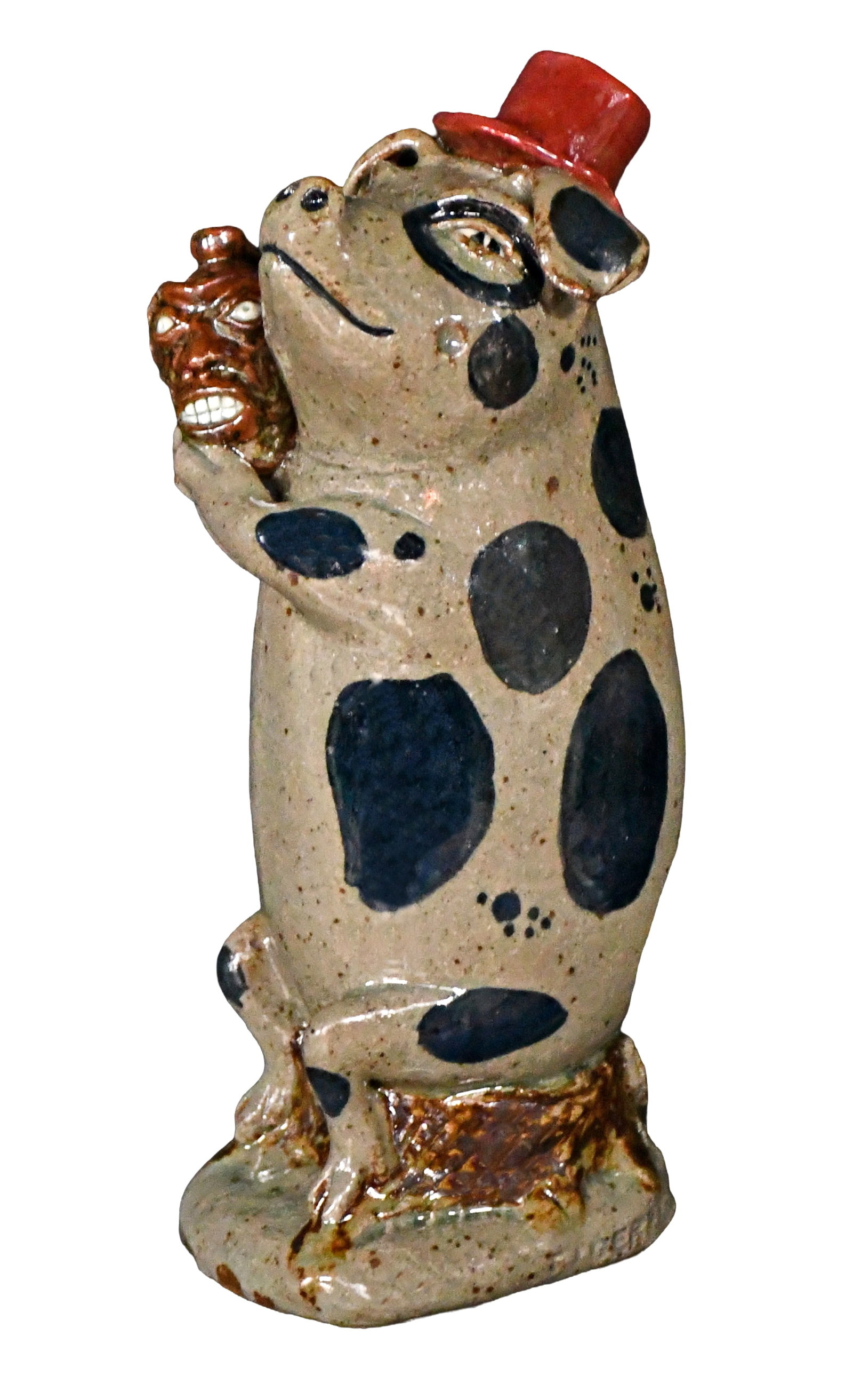 Michel Bayne. Top Hat Wearing Pig with Mini Face Jug. (1 of 9)