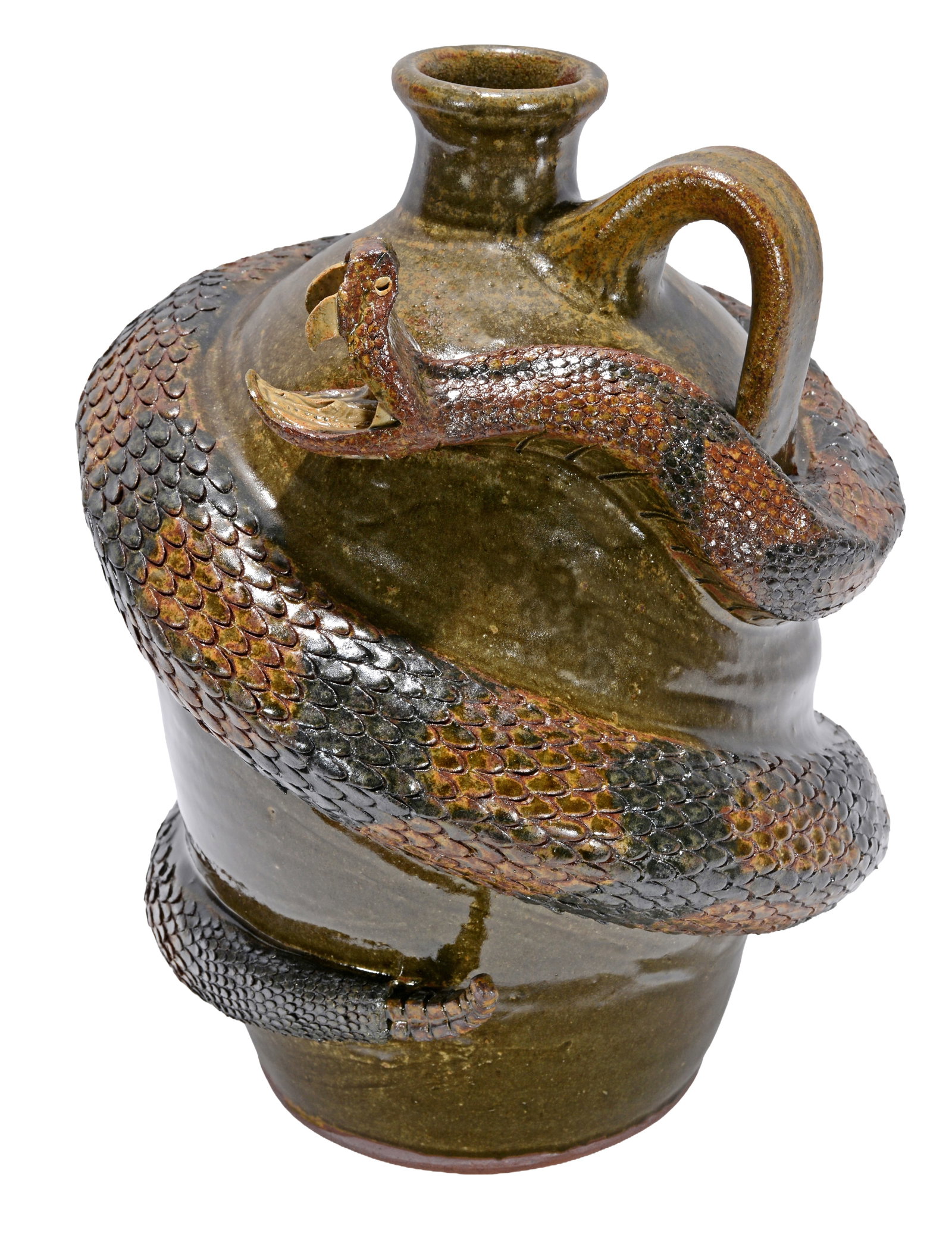 Michael and Melvin Crocker. Open Mouth Rattlesnake Jug, #19. (1 of 6)