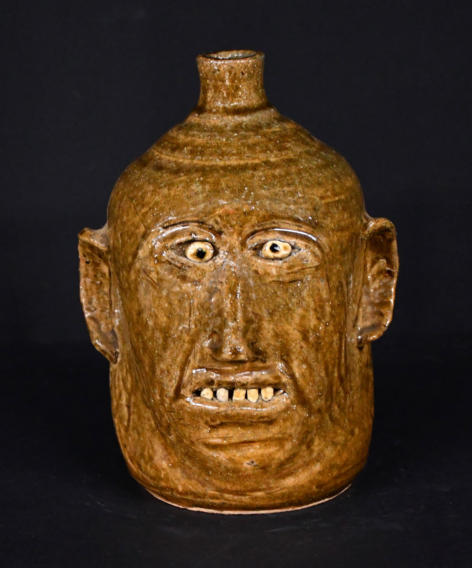 Reggie Meaders. Face Jug with Tiny Features. - 2