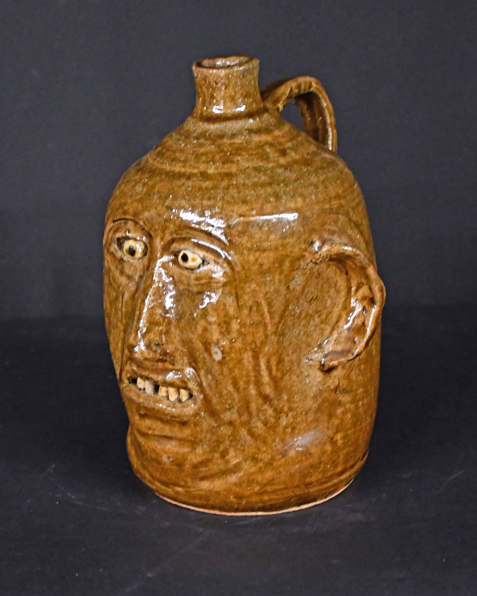 Reggie Meaders. Face Jug with Tiny Features. - 5