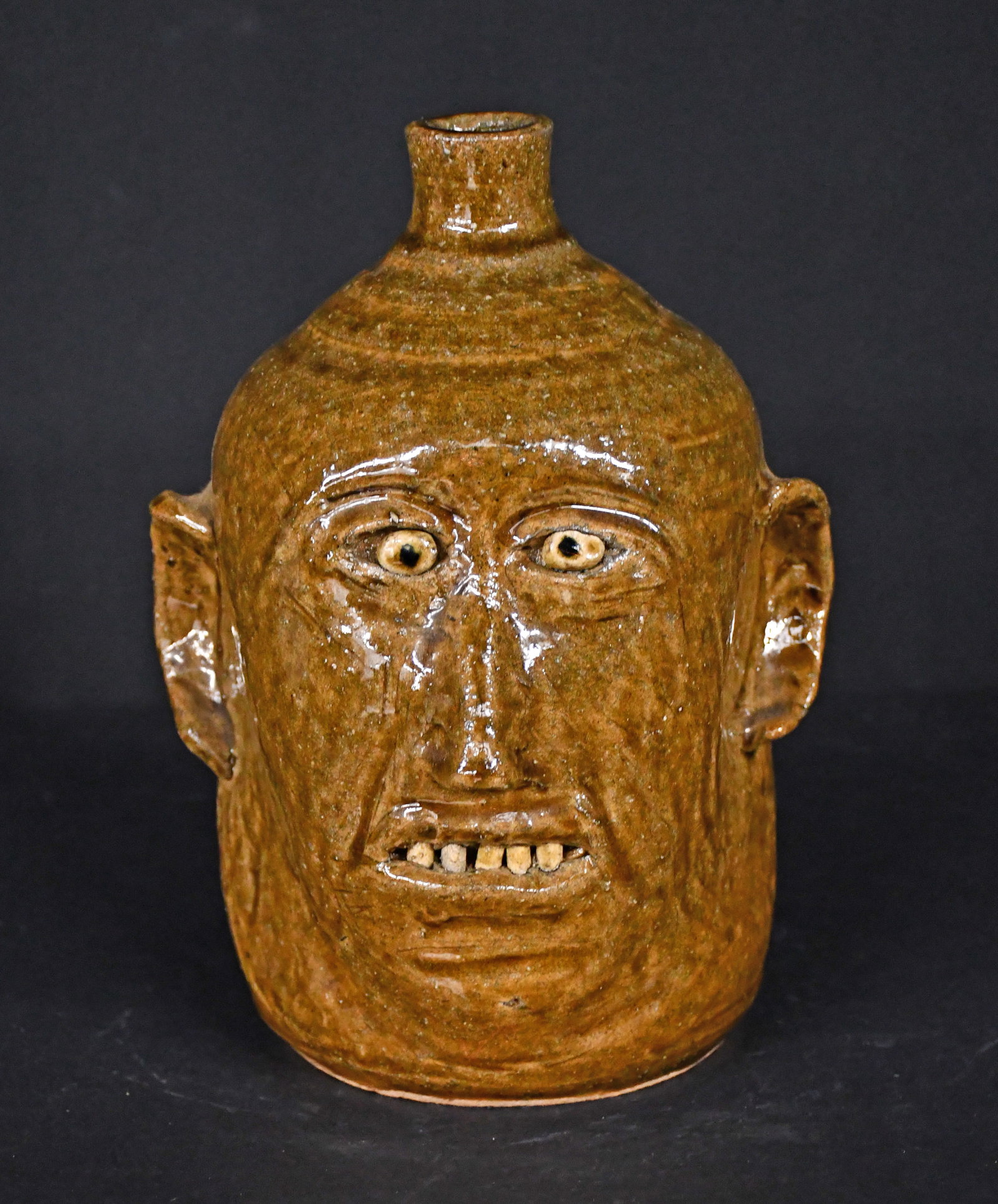 Reggie Meaders. Face Jug with Tiny Features. - 6