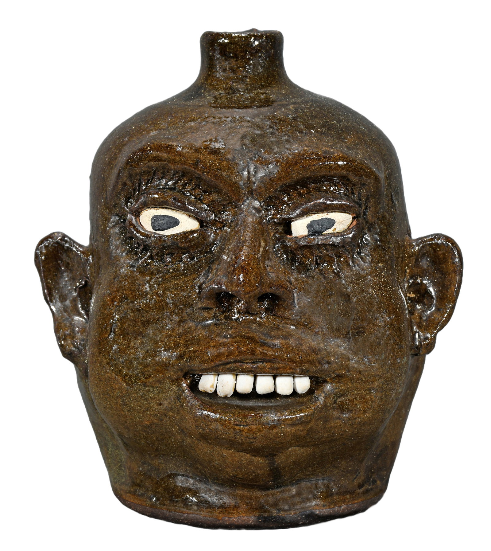 Lanier Meaders. Pearly White Smile Face Jug. (1 of 6)