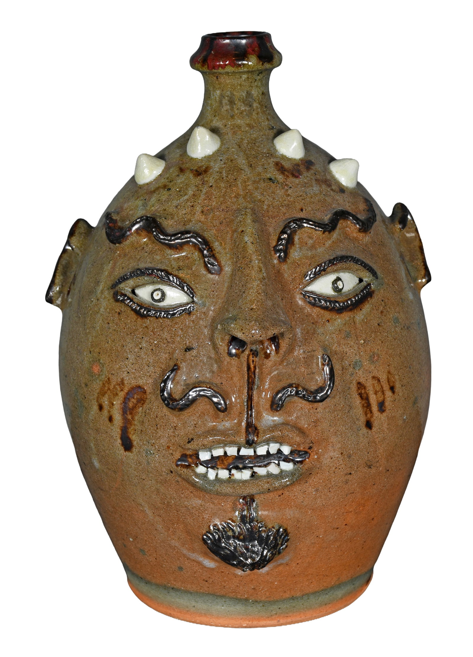 Billy Ray Hussey. Devil Face Jug, #49. (1 of 4)