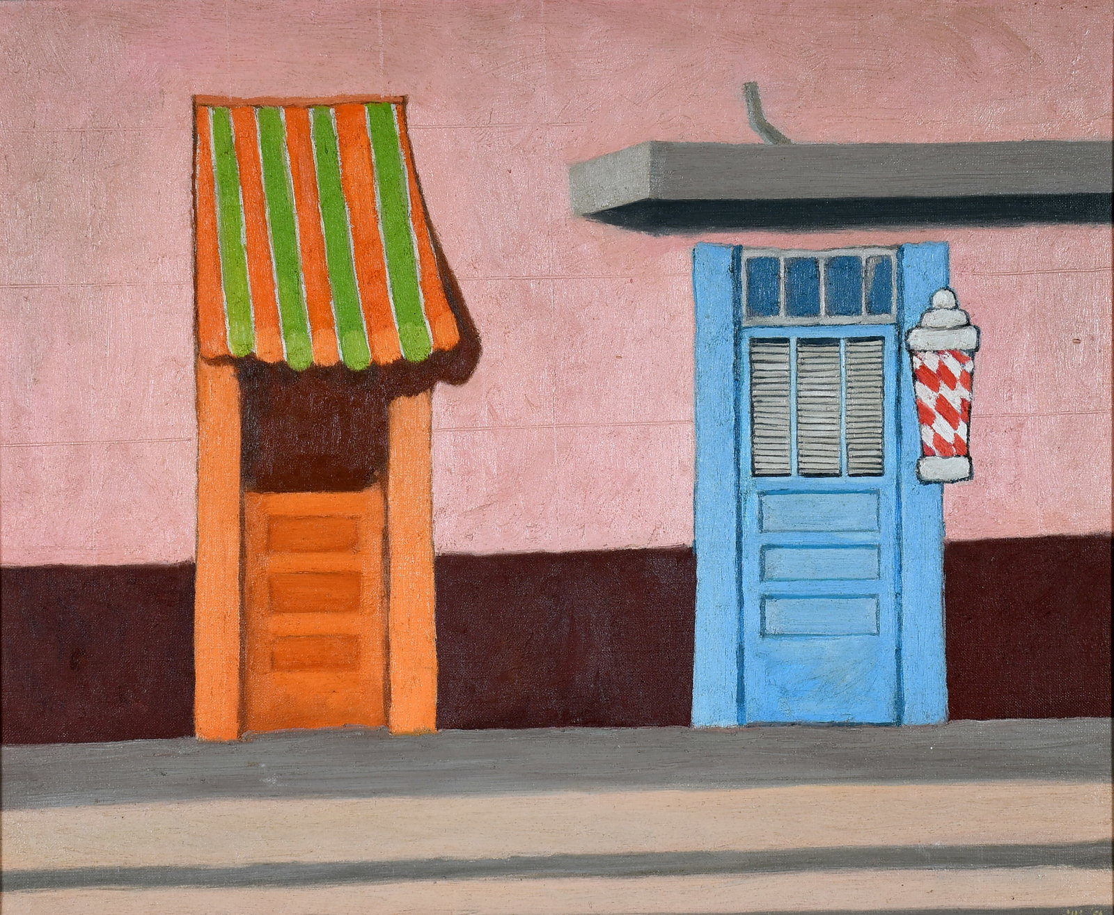 Crawford Gillis. Sunbaked Storefront.: Crawford Gillis. Sunbaked Storefront. 1950. Signed and dated. Oil on canvas. Excellent condition. Image is 22" w x 18" h. Frame is 26" w x 22" h. Provenance: The Lynne Ingram Collection. Est.
