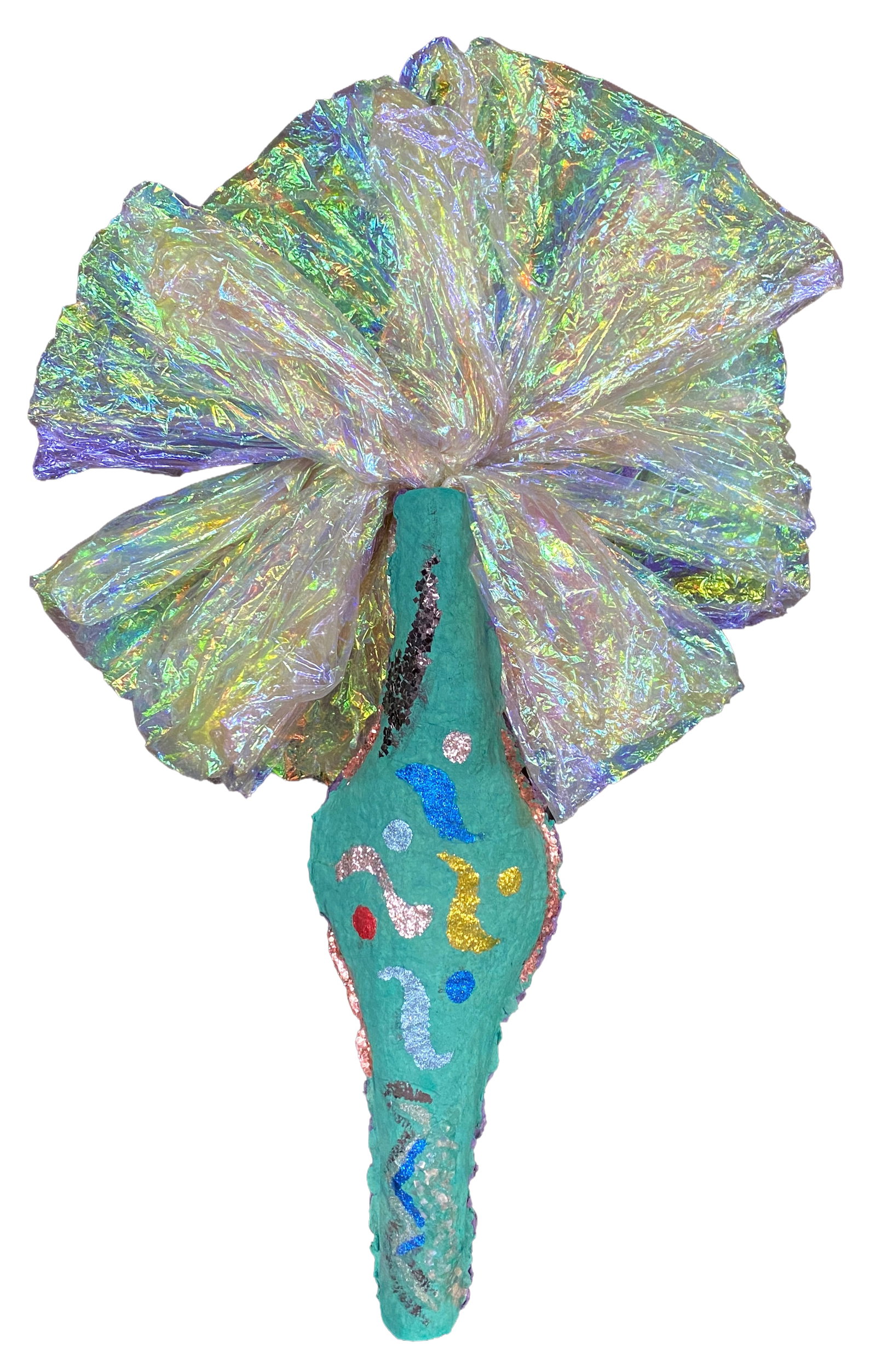 Lynda Benglis. Lagniappe I 1978 Edition 2/26.: Lynda Benglis (b. 1941). Lagniappe I 1978 Edition 2/26. 1978. Signed and dated and numbered 2/26. Cast paper, acrylic, glitter, polypropylene, mixed media. Good condition. 53" h with the polypropylene