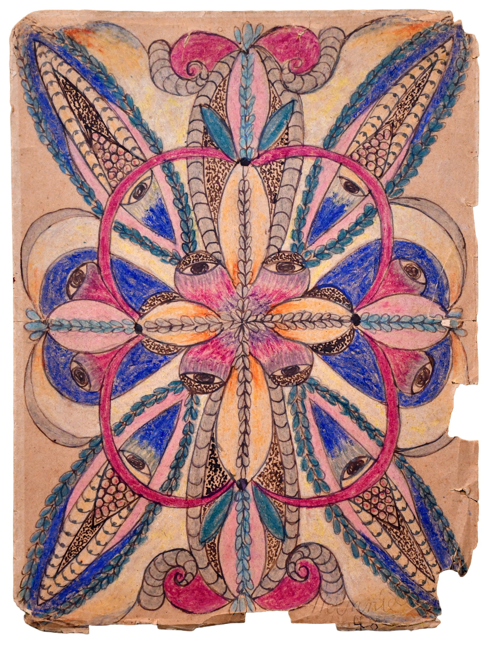 Minnie Evans. Abstract Floral and Eyes. (1 of 8)