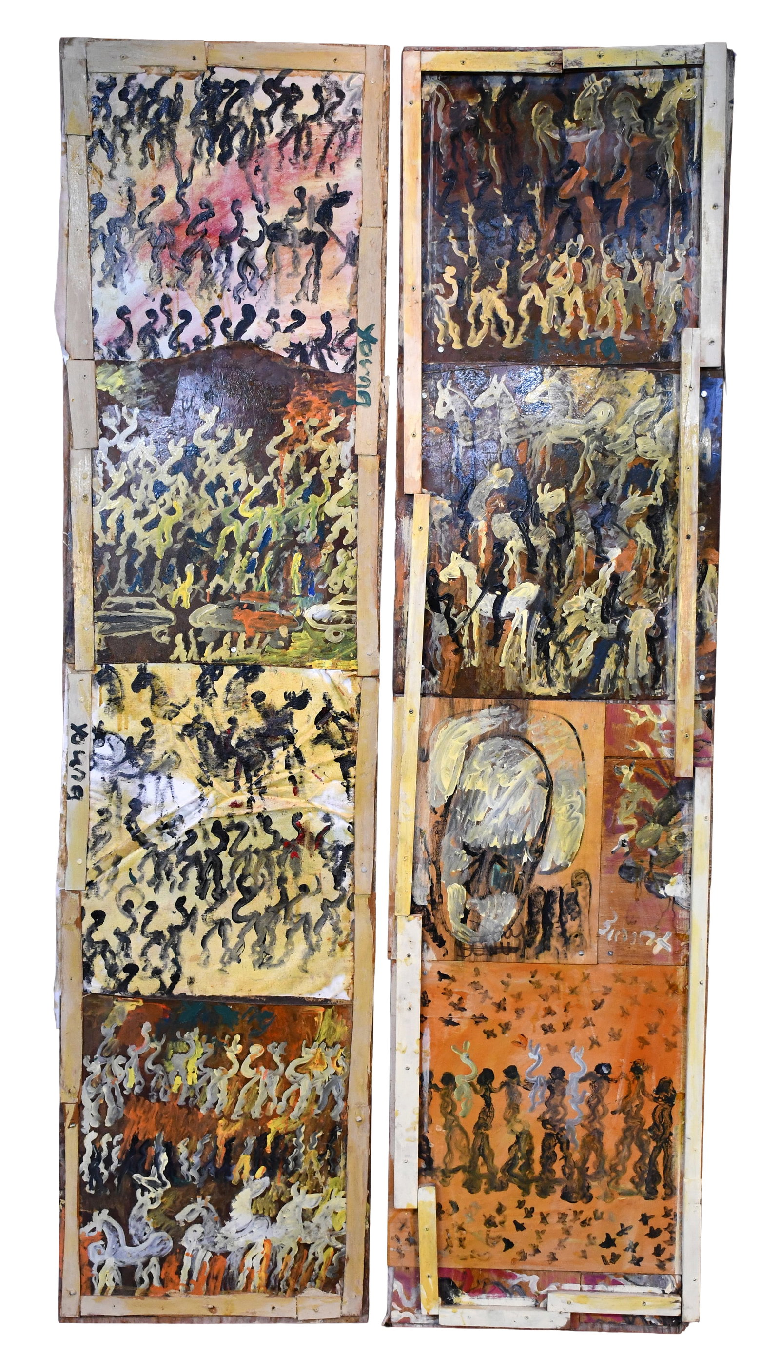 Purvis Young. Pair of Large Twin Diptych. (1 of 7)