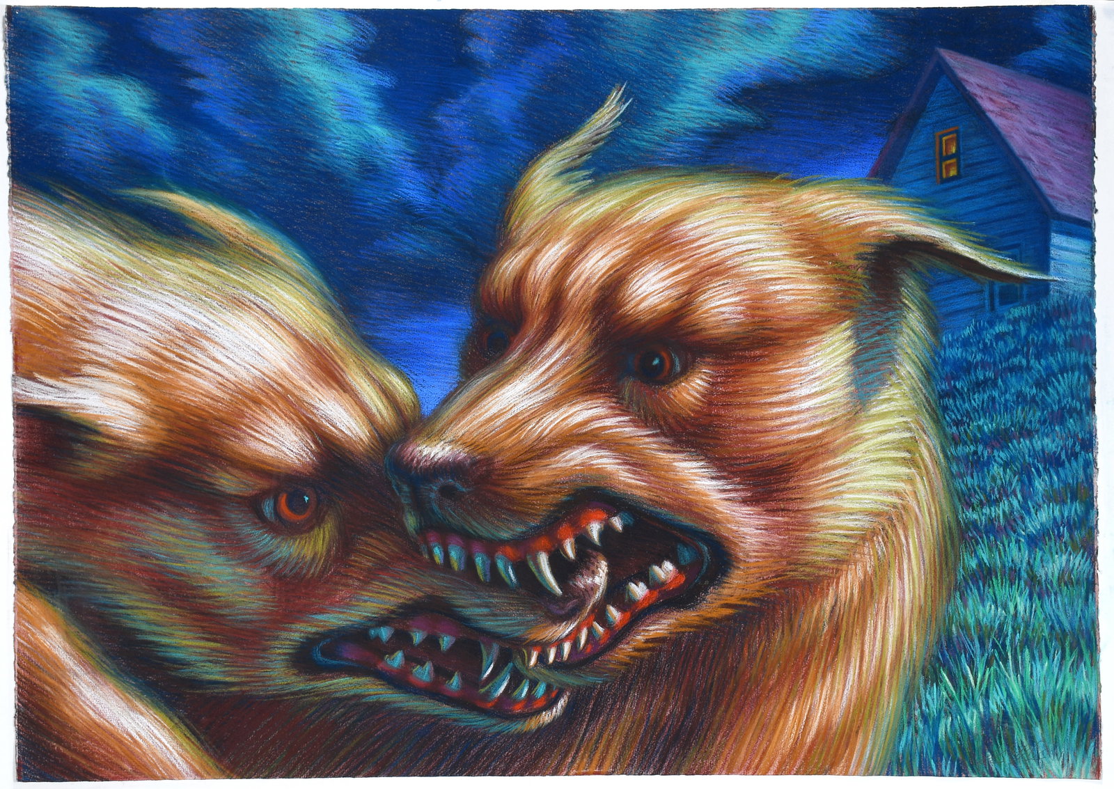 Leonard Koscianski. Bite.: Leonard Koscianski. (b. 1952). Bite. 1991. Signed, dated and titled. Pastel on paper. Excellent condition. 41" w x 29.5" h. Provenance: Phyllis Kind Gallery. Est. $1,000-2,000. Ship: $200 Please Read