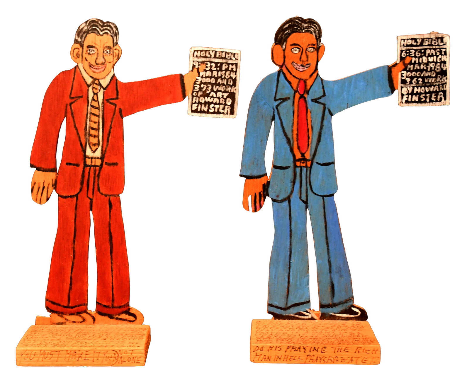 Howard Finster. Pair of Self-Portraits with Bibles, #3,373, #3,362. (1 of 8)