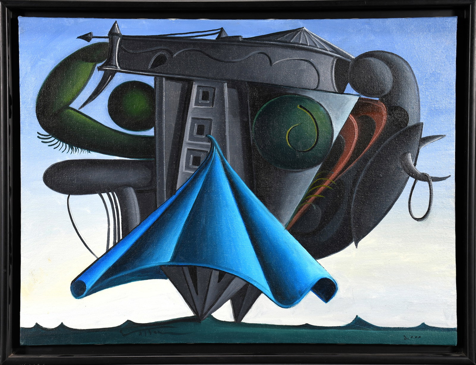 Valton Tyler. Blue Skirt.: Valton Tyler. Blue Skirt. 2000. Signed, dated and titled. Oil on canvas. Excellent condition. Frame is 26" w x 20" h. Provenance: Phyllis Kind Gallery. Est. $1,000-2,000. Ship: $85 Please Read Before