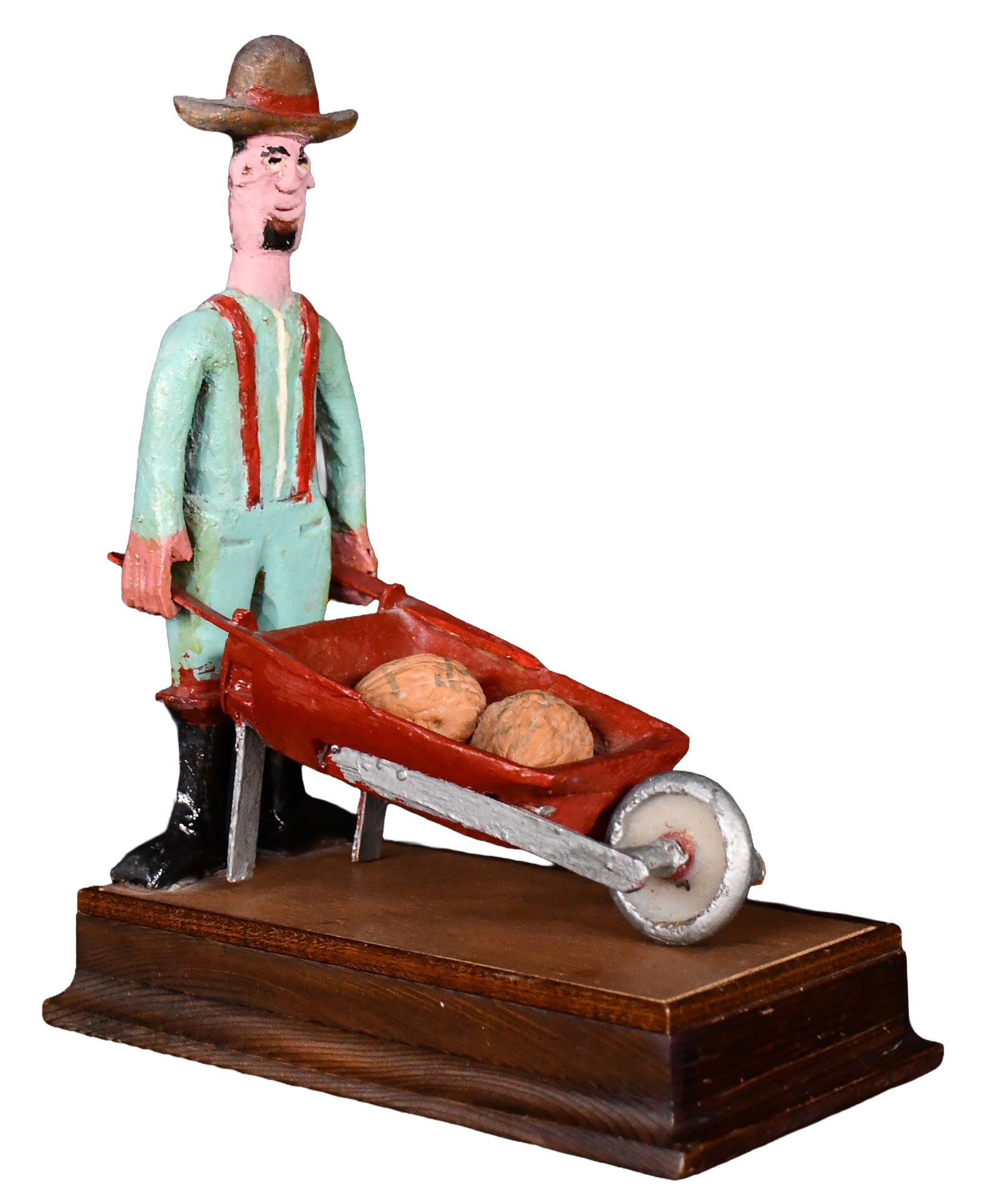 Elijah Pierce. Farmer and Wheelbarrow. (1 of 15)