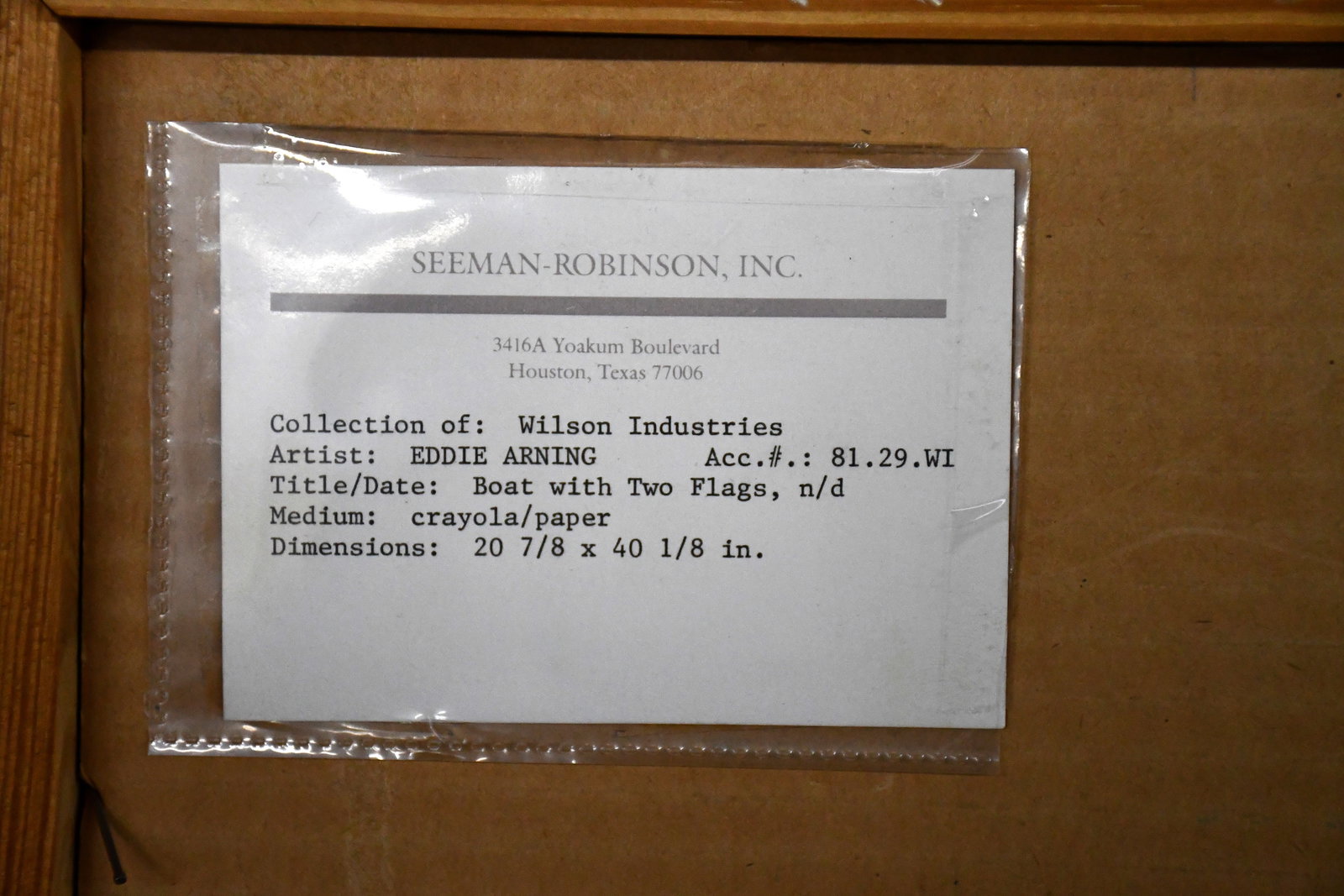 Eddie Arning. Boat With Two Flags. - 7