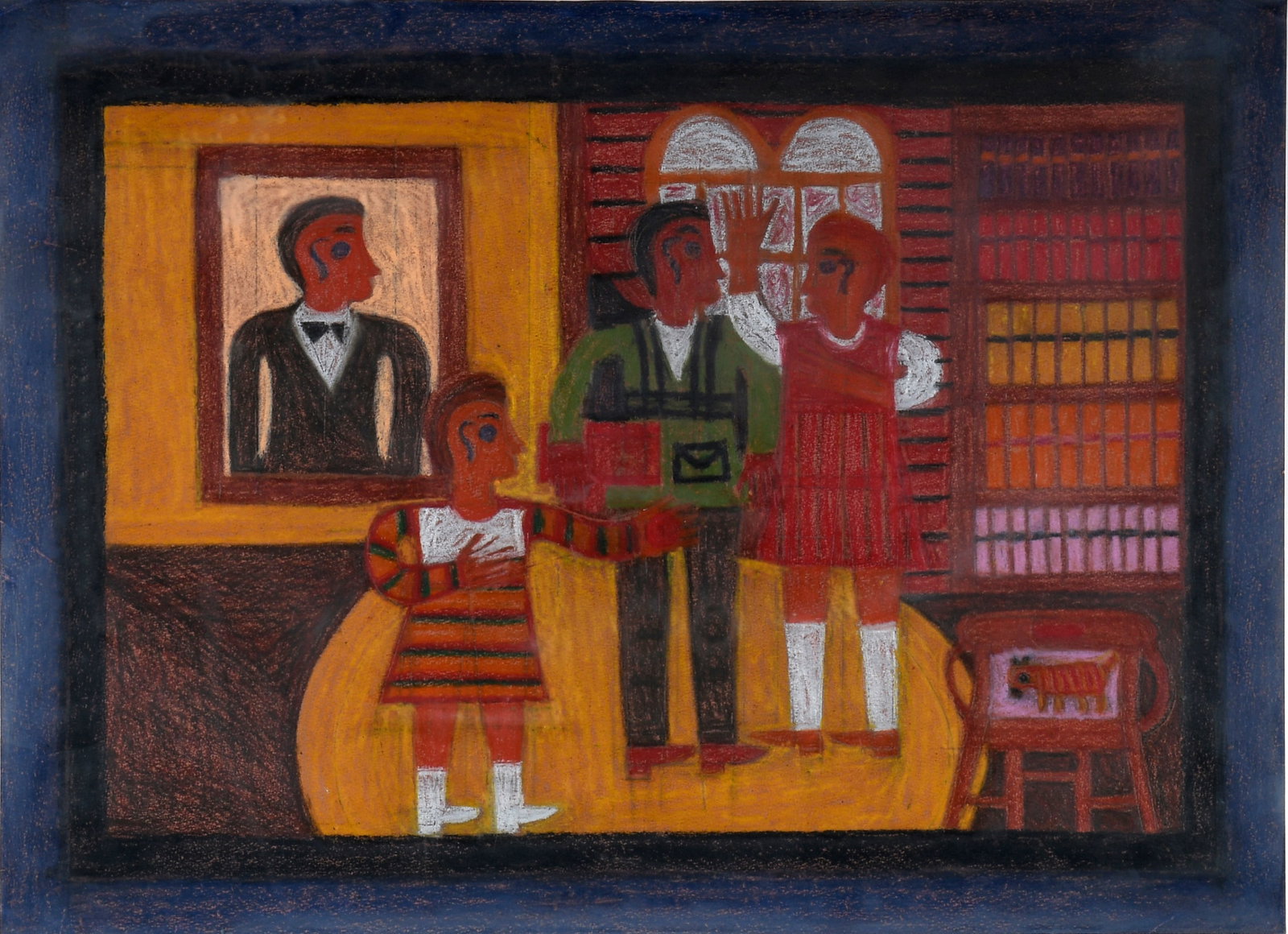 Eddie Arning. Interior Scene with Family. (1 of 5)