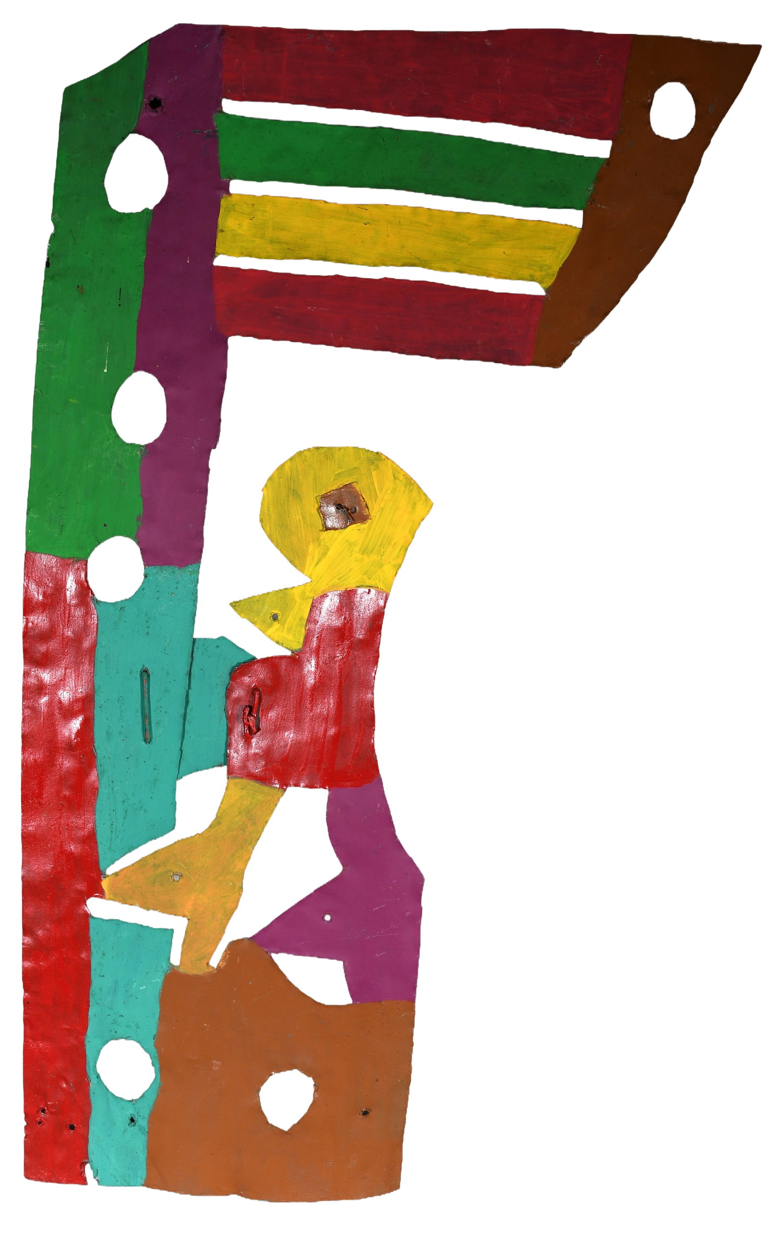 David Butler. Raising the Flag.: David Butler. Raising the Flag. Not signed. Paint on cut out tin. Excellent condition. 16" w x 28" h. Provenance: The Lynne Ingram Collection. Est. $800-1,200. Ship: $75 Please Read Before You