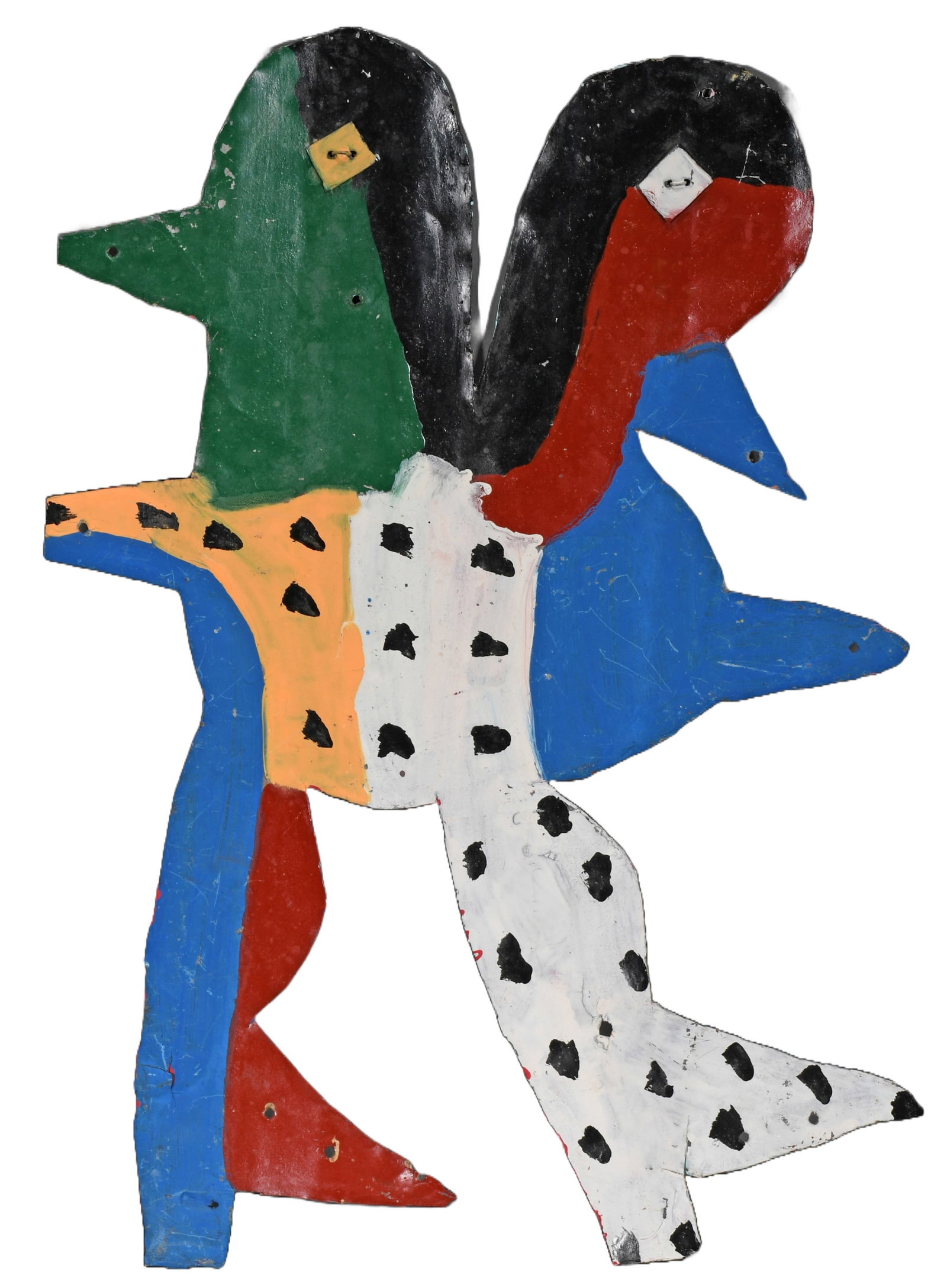 David Butler. Double-Sided Conjoined Twins.: David Butler. Double-Sided Conjoined Twins. Initialed. Paint on cutout tin. Excellent condition. 13.5" w x 20" h. Provenance: Larry and Jane Schlachter Collection. Est. $500-800. Ship: $55 Please Read