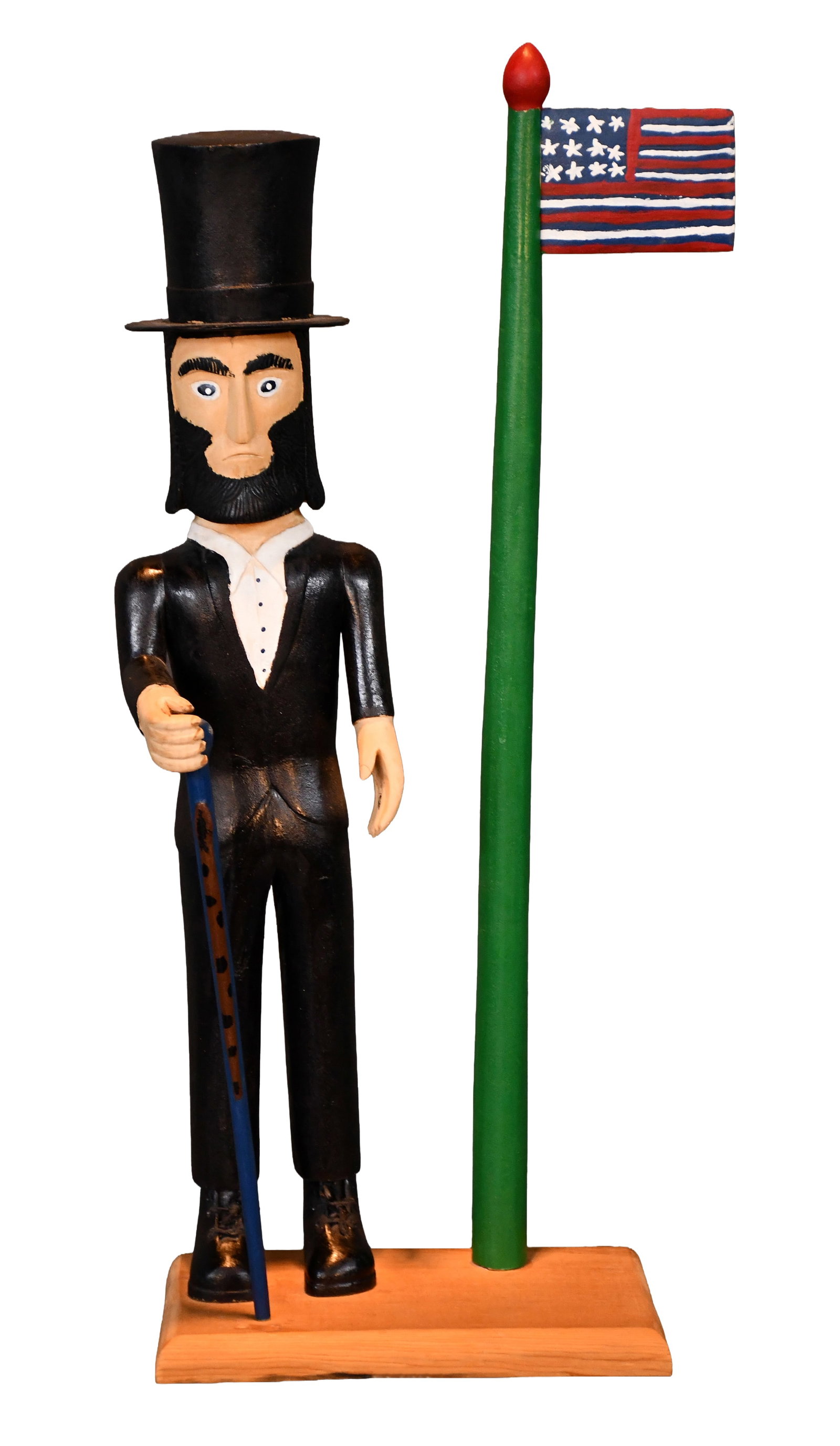 Ernest Patton. Abe Lincoln.: Ernest Patton. Abe Lincoln. 1989. Signed and dated. Carved and painted wood. Excellent condition. 23" h. Est. $800-1,200. Ship: $100 Please Read Before You Bid: By registering for and/or placing a bid