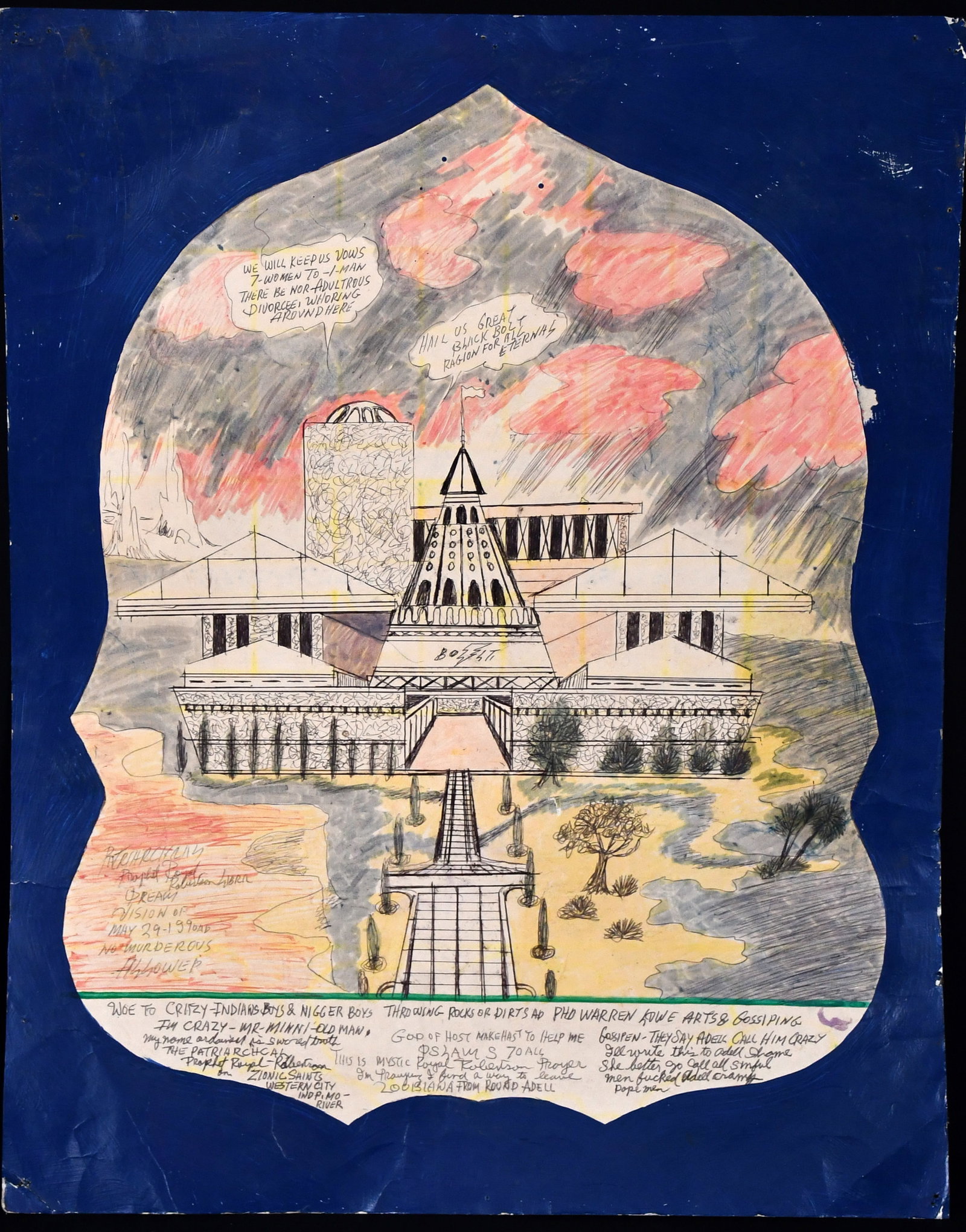 Prophet Royal Robertson. Double Sided Calendar & Fantasy Building. (1 of 4)