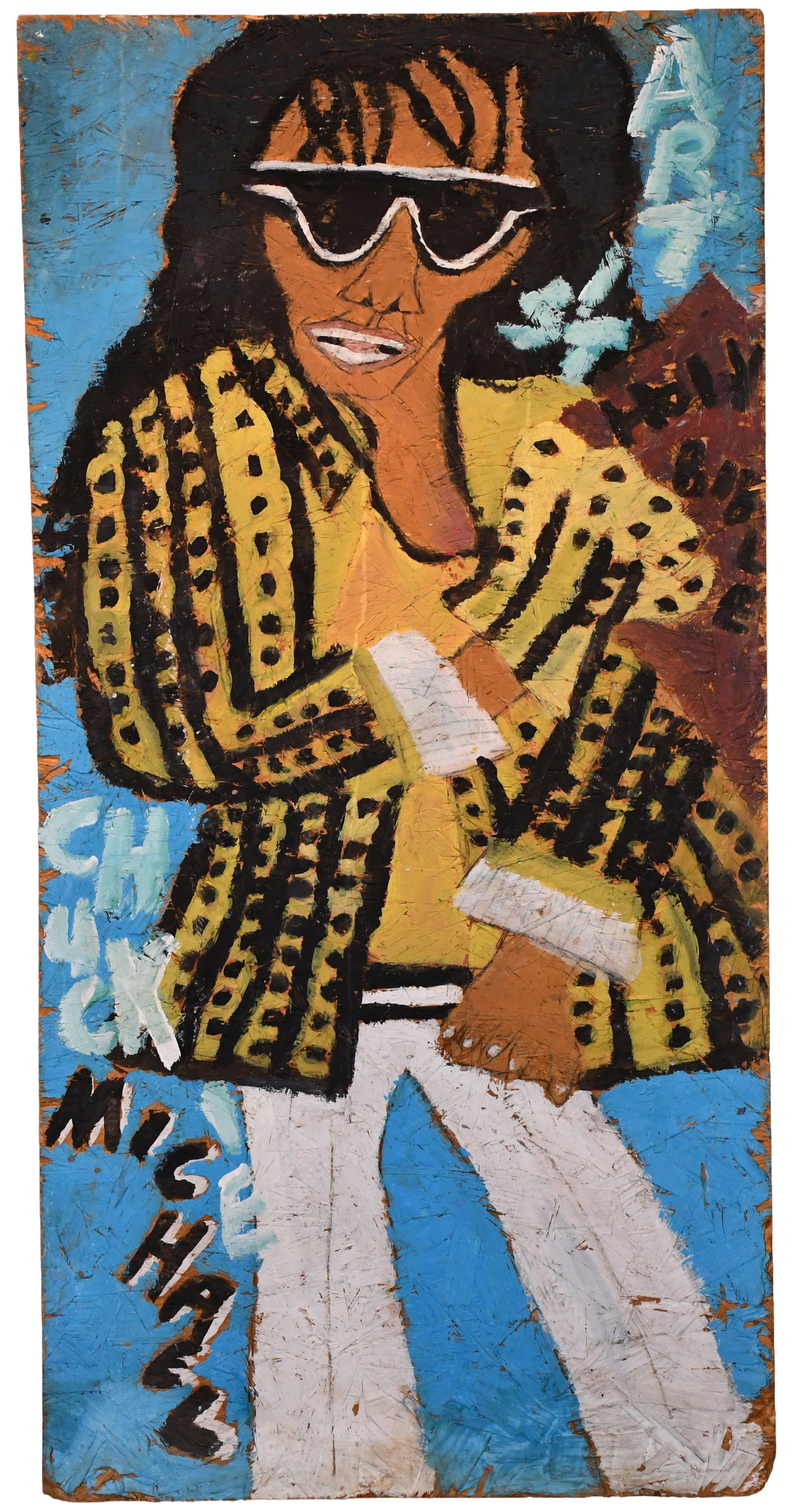 Artist Chuckie Williams. Double Sided Yellow Flowers and Michael Jackson. (1 of 7)