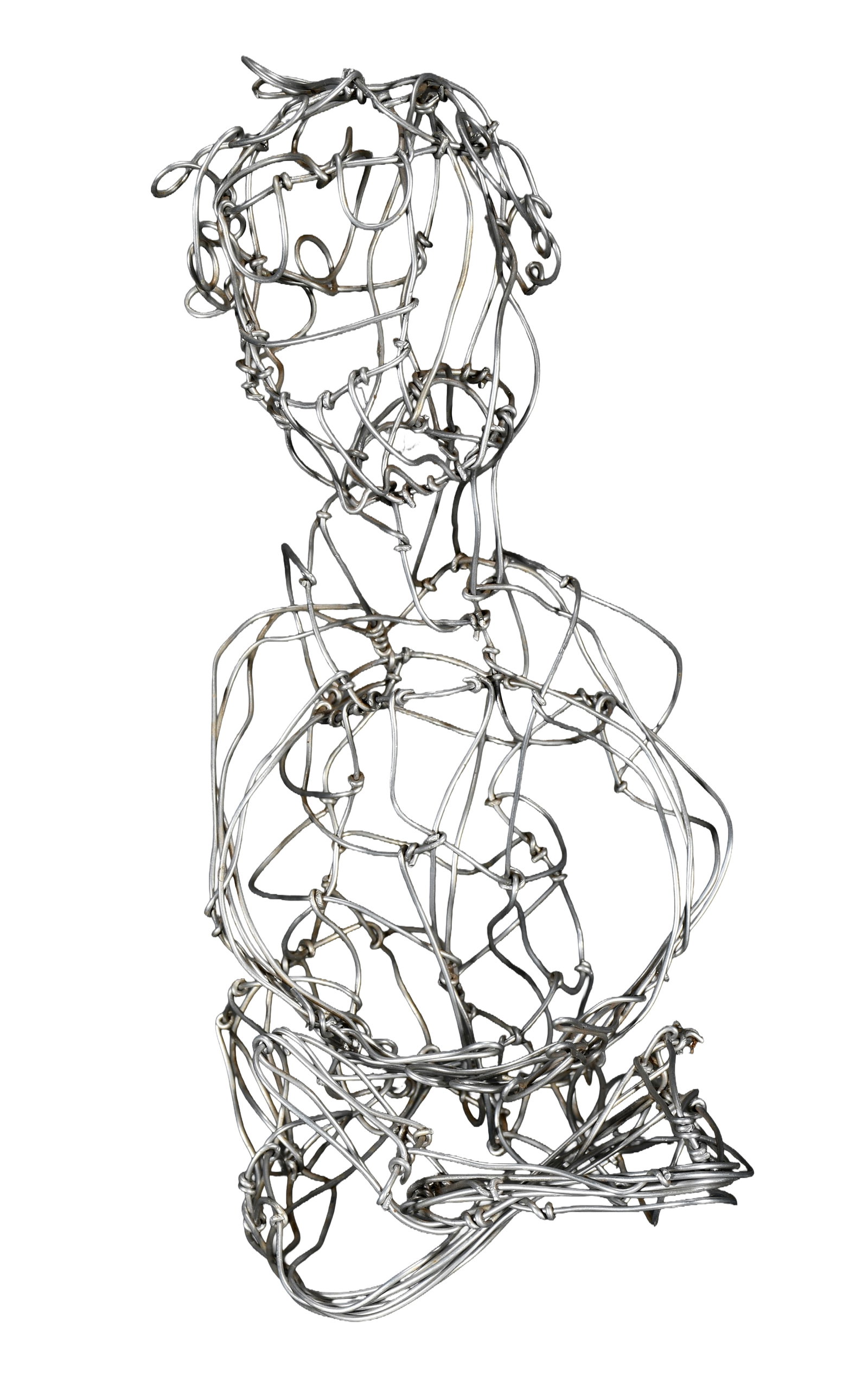 Charlie Lucas. Buddha Pose Wire Sculpture.: Charlie Lucas. Buddha Pose Wire Sculpture. Not signed. Wire sculpture. Excellent condition. 15" h. Provenance: The Lynne Ingram Collection. Est. $100-200. Ship: $45 Please Read Before You Bid: By regi