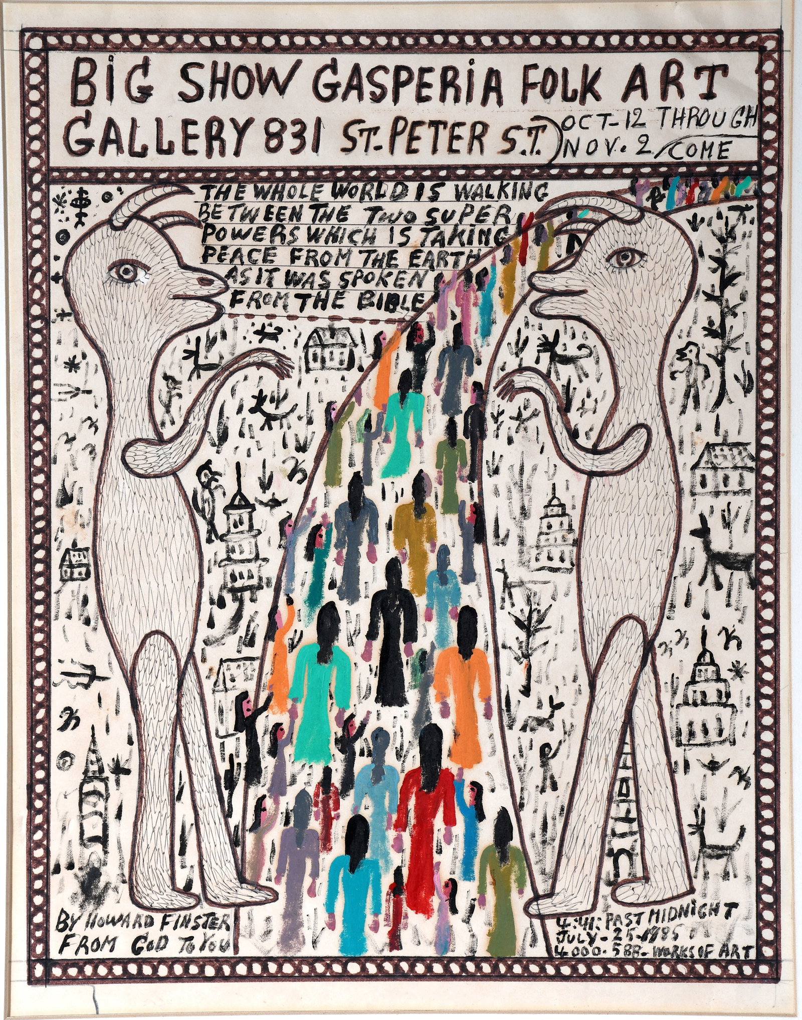 Howard Finster. Big Show Gasperia Folk Art Broadside. (1 of 8)