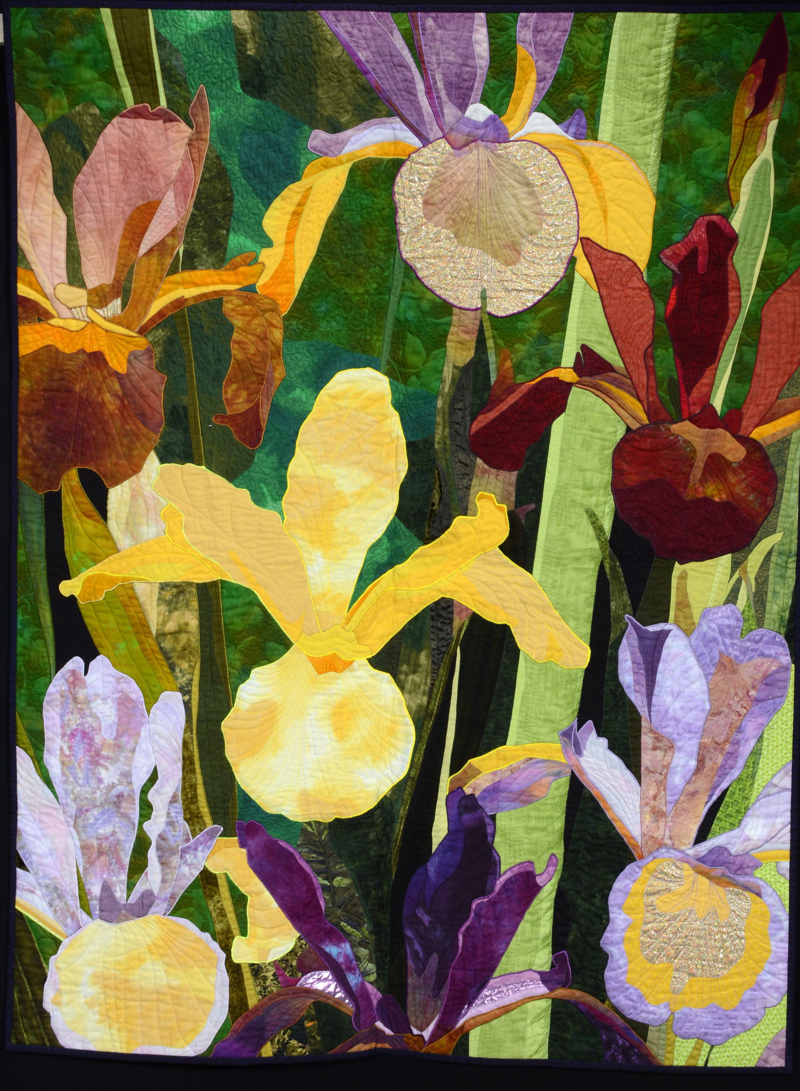 Ruth Harris. A New Beginning Quilt.: Ruth Harris. A New Beginning Quilt. 2001. Signed, dated and titled. Mixed material cotton quilt. Excellent condition. 45" x 58". Provenance: Barbara Hacker Hunter Collection. Est. $800-1,200. Ship: