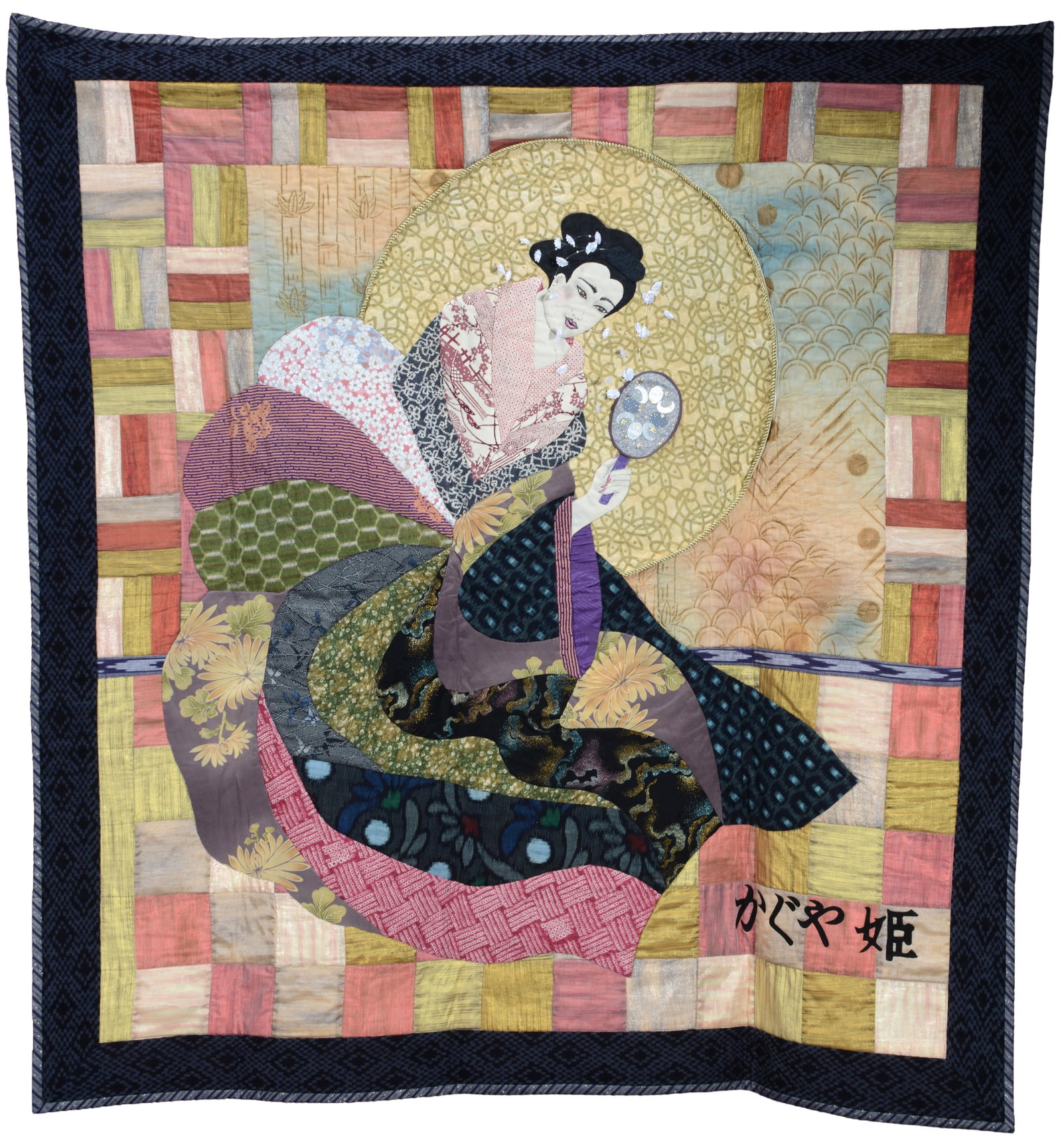 Elaine Bowles. Moon Princess Quilt.: Elaine Bowles. Moon Princess Quilt. 2002. Signed, dated and titled. Mixed material quilt. Excellent condition. 56" x 58". Provenance: Barbara Hacker Hunter. Est. $800-1,200. Ship $45 Please Read