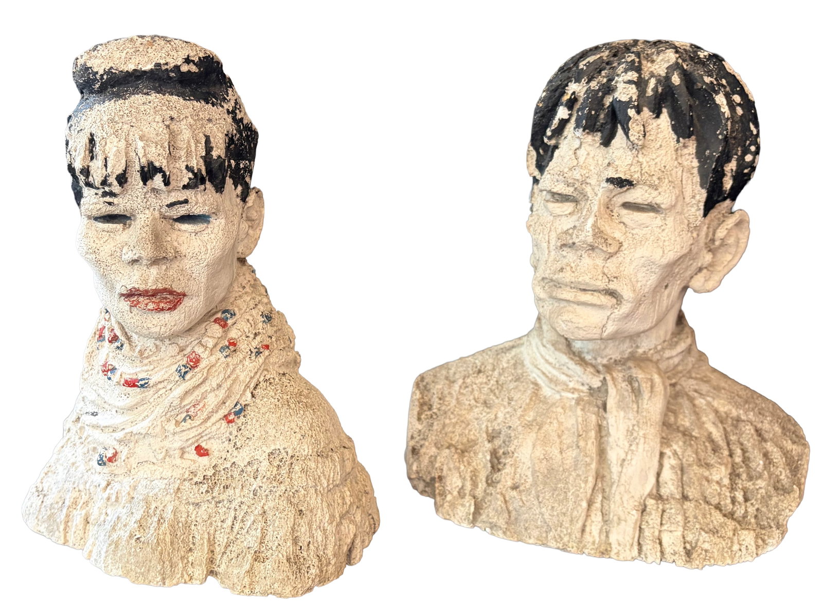 Seminole Indian Carver. Pair of Coral Busts. (1 of 11)