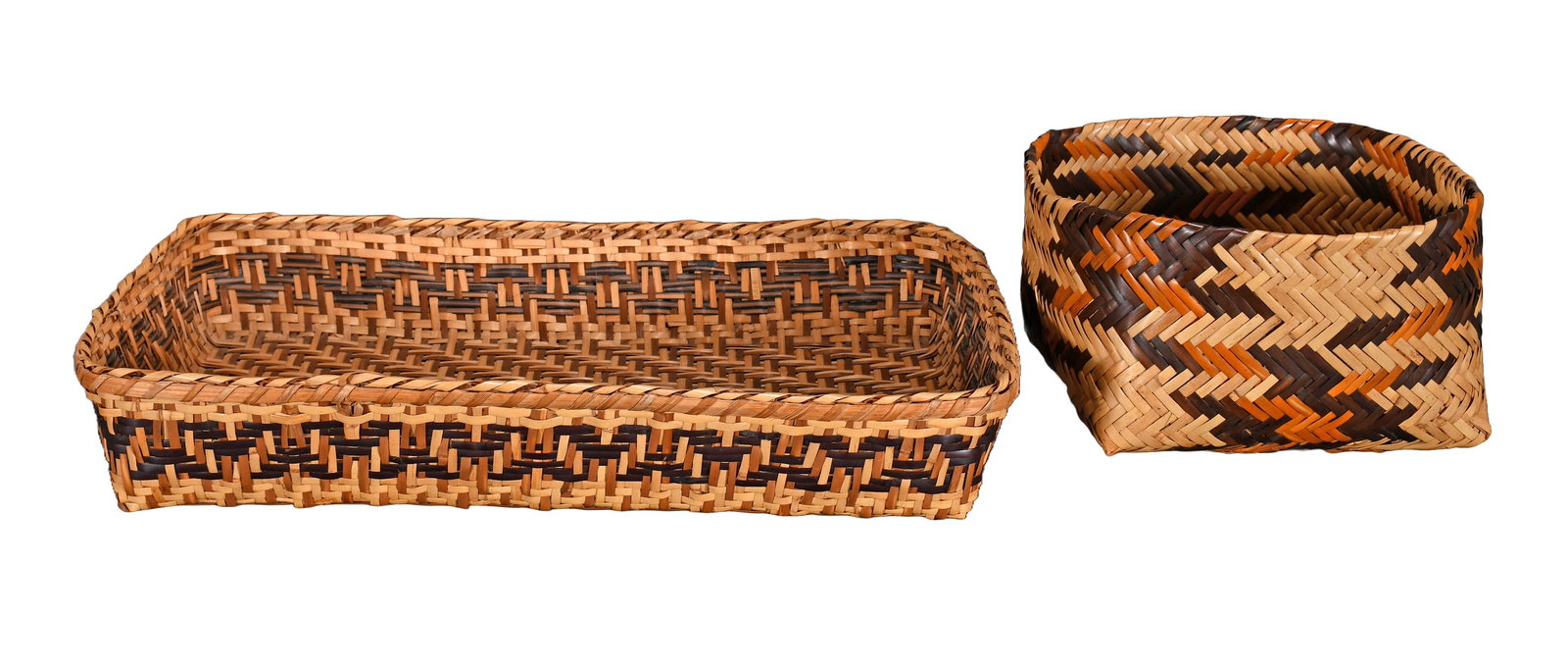 Apache Large Basket with Lightning Bolt Design. - 2