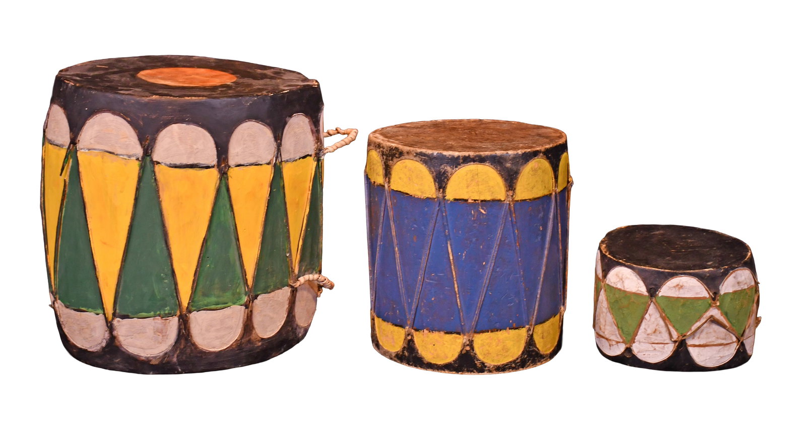 Native American 3 Painted Taos Drums. (1 of 4)