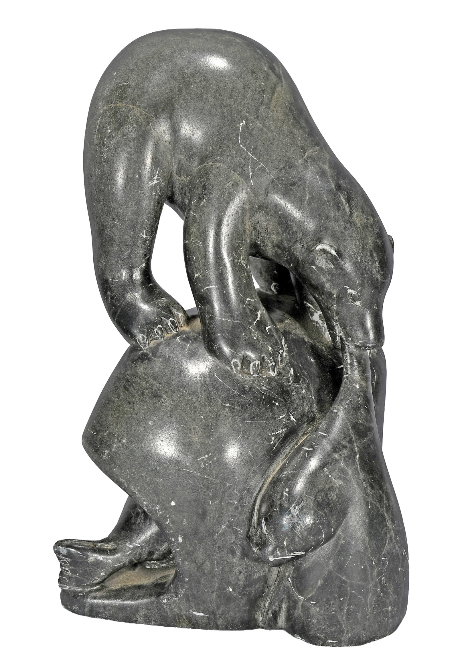 Paulosie Sivuak. (1930-1987). Inuit Polar Bear Hunt Carving. (1 of 5)