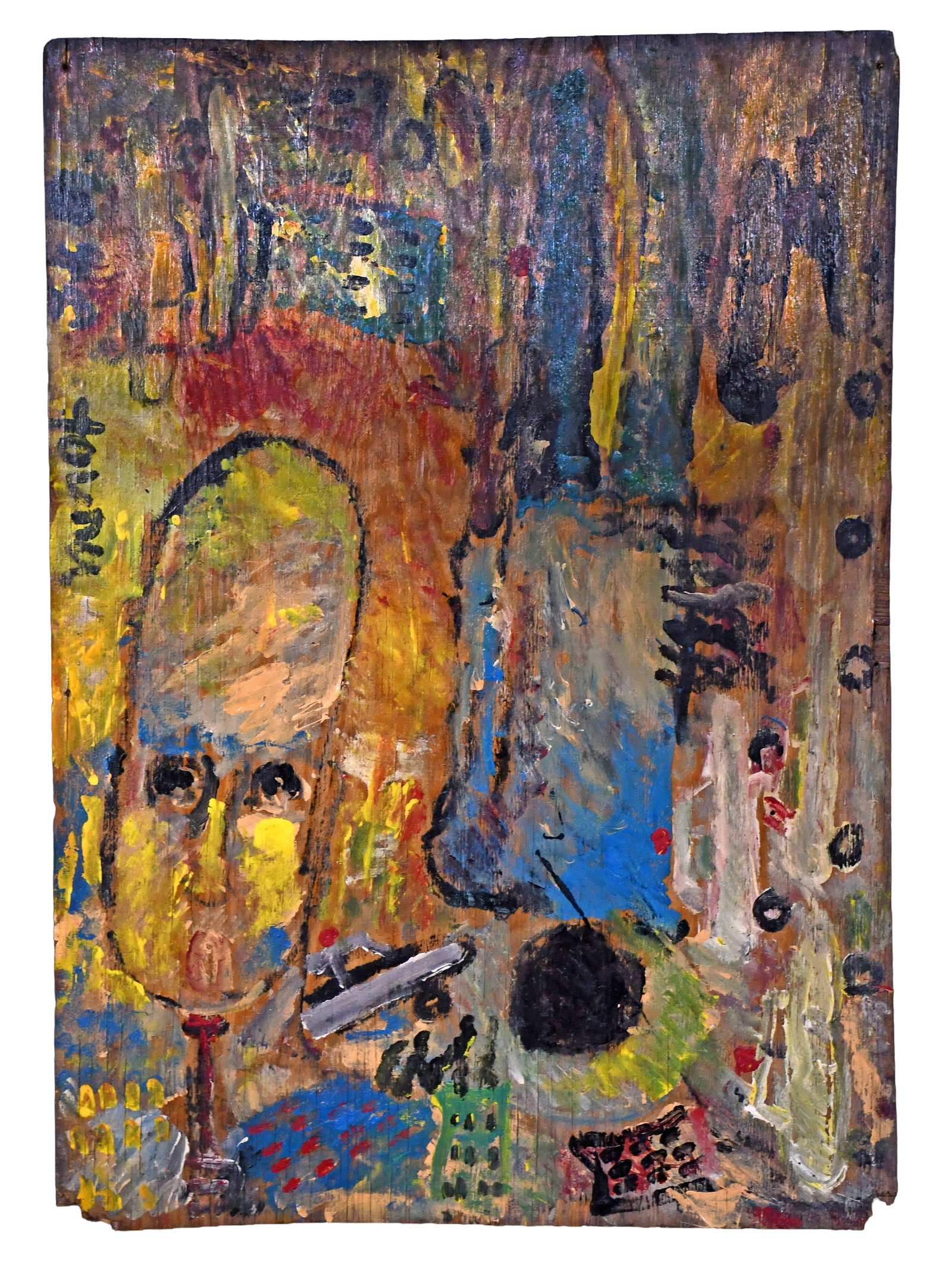 Purvis Young. Topsy Turvy: Man, Portrait and Cars. (1 of 6)