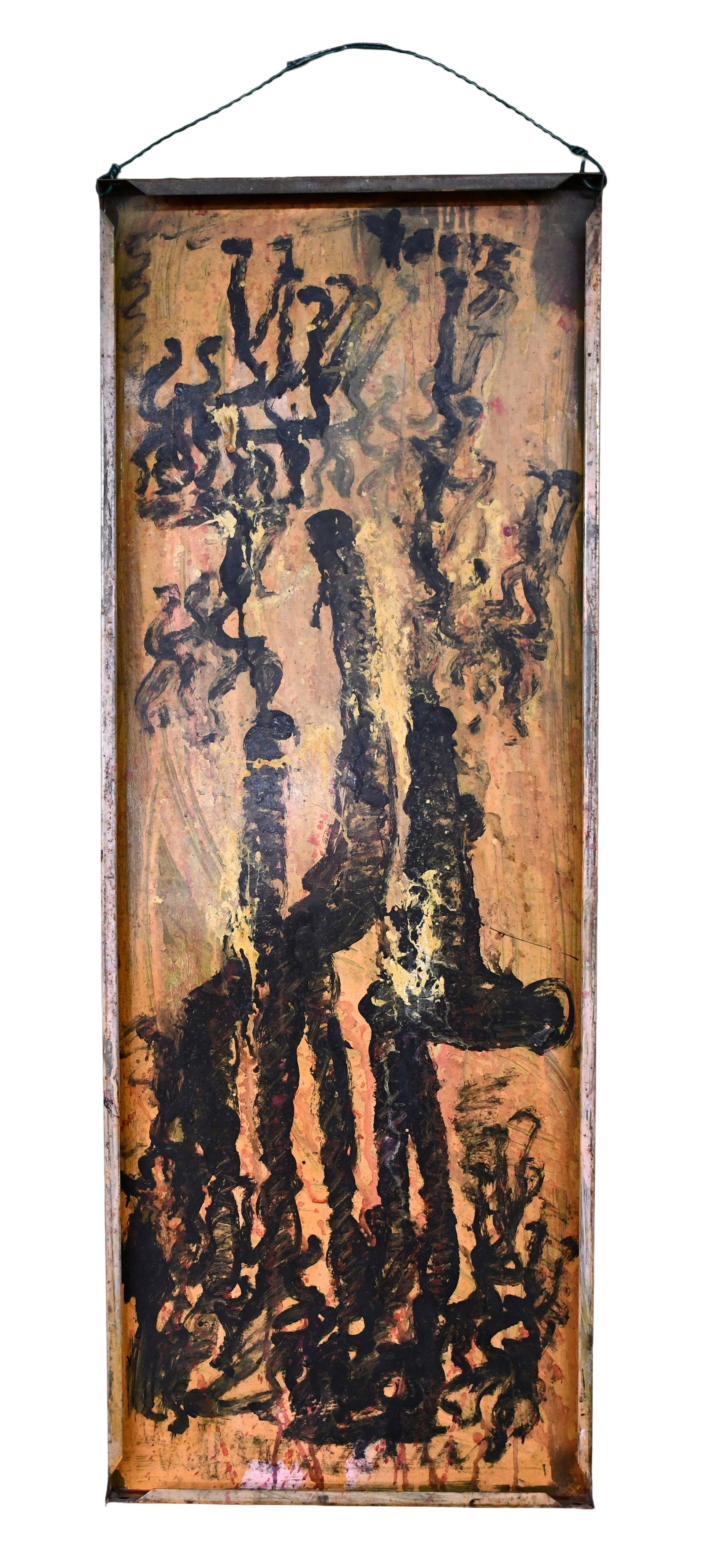 Purvis Young. Three Wise Men Bearing Gifts.: Purvis Young. Three Wise Men Bearing Gifts. Signed. Paint on found metal shelf. Excellent condition. 18" w x 48" h. Provenance: Joy Moos Gallery. Est. $1,000-2,000. Ship: $150 Please Read Before