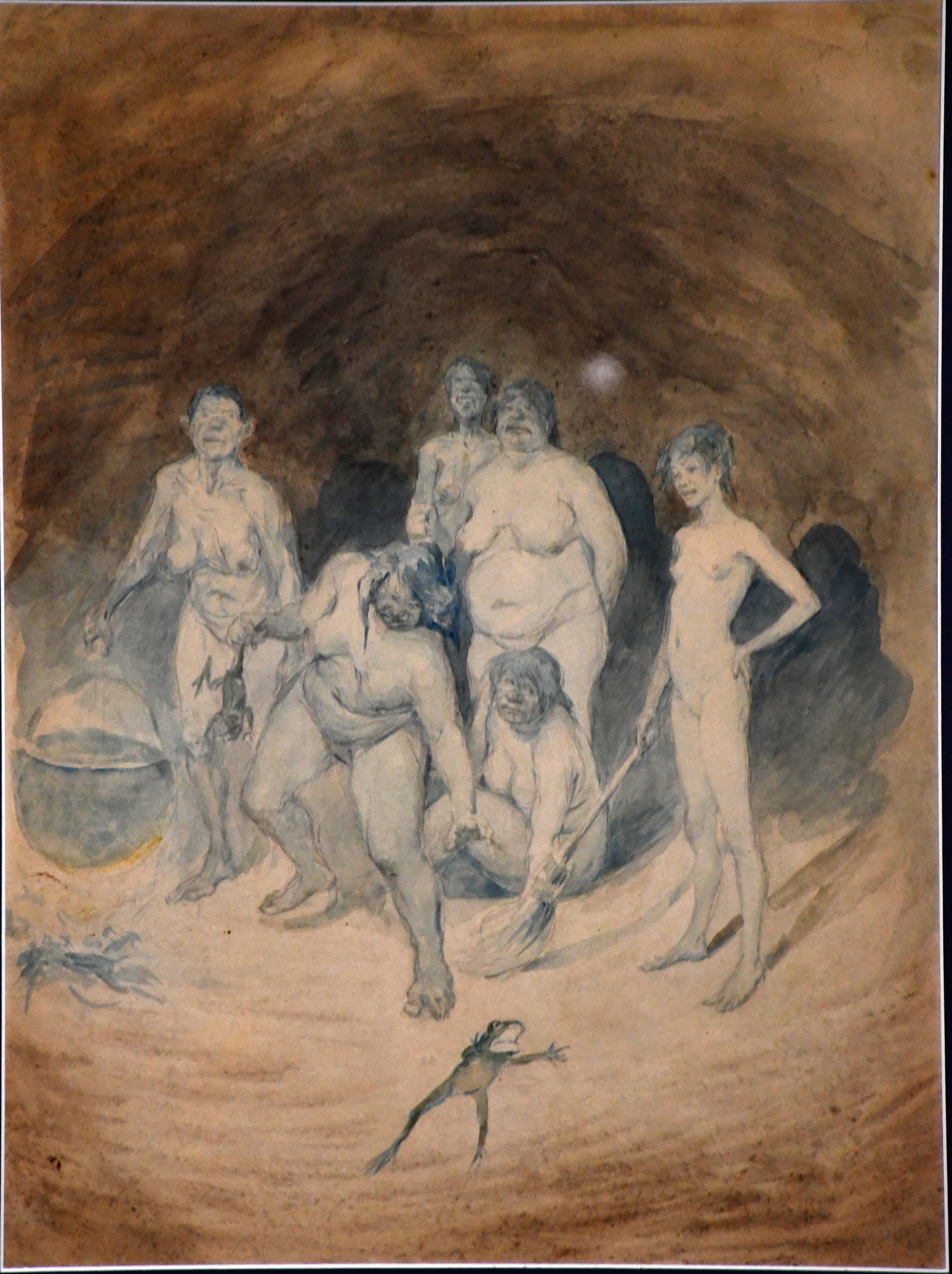 Bernard Christian Borchert. Witches Reaching for a Frog.: Bernard Christian Borchert (1863-1945). Witches Reaching for a Frog. Not signed. Watercolor study on paper. Excellent condition. Size with frame is 23" w x 29" h. Est. $800-1,200. Ship: $65 Please