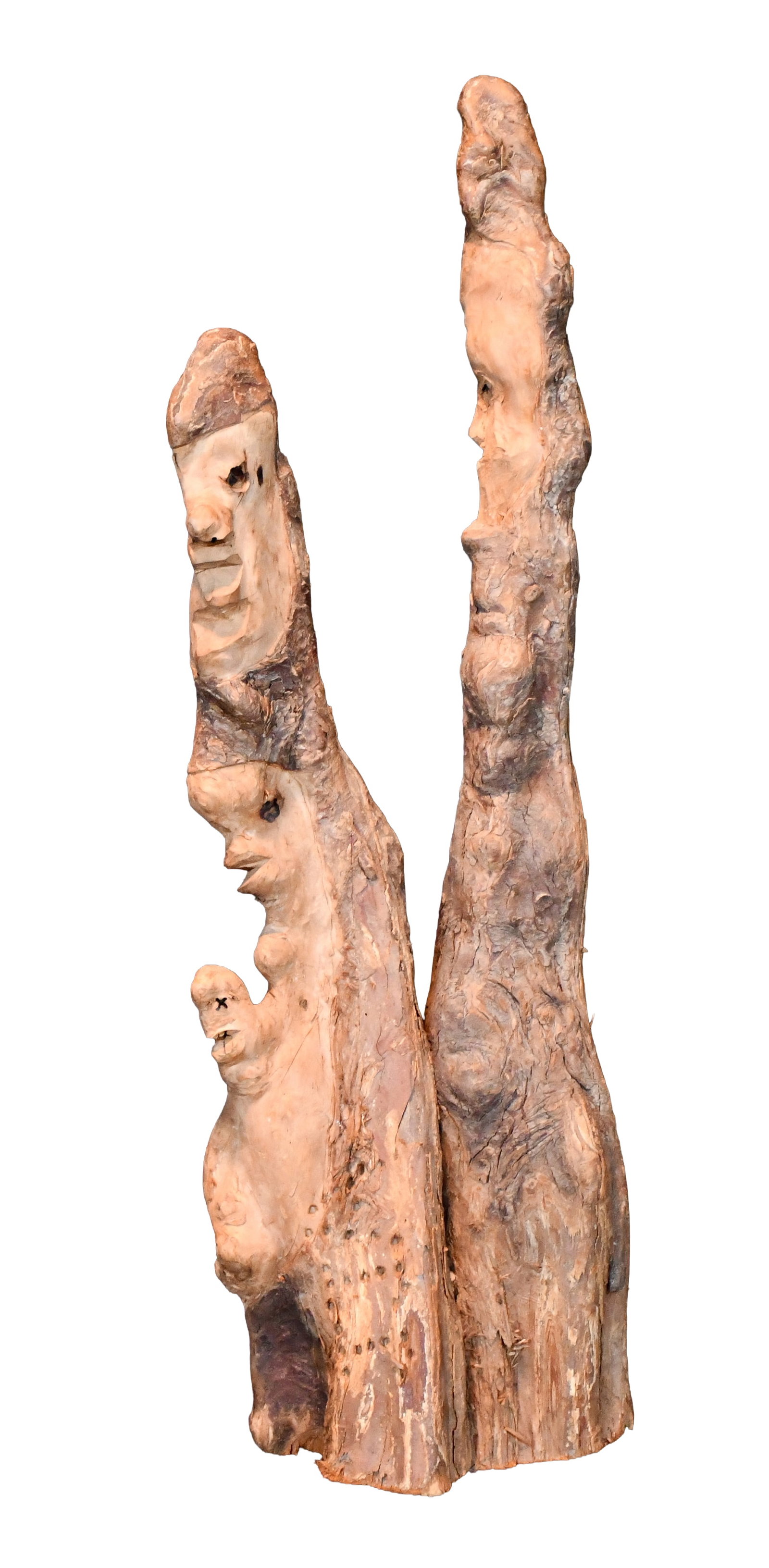 Jesse Aaron. Cypress Knee Figures.: Jesse Aaron. Cypress Knee Figures. Initialed. Carved natural cypress knee. Great condition. 24" h. Est. $200-300. Ship: $65 Please Read Before You Bid: By registering for and/or placing a bid in any S