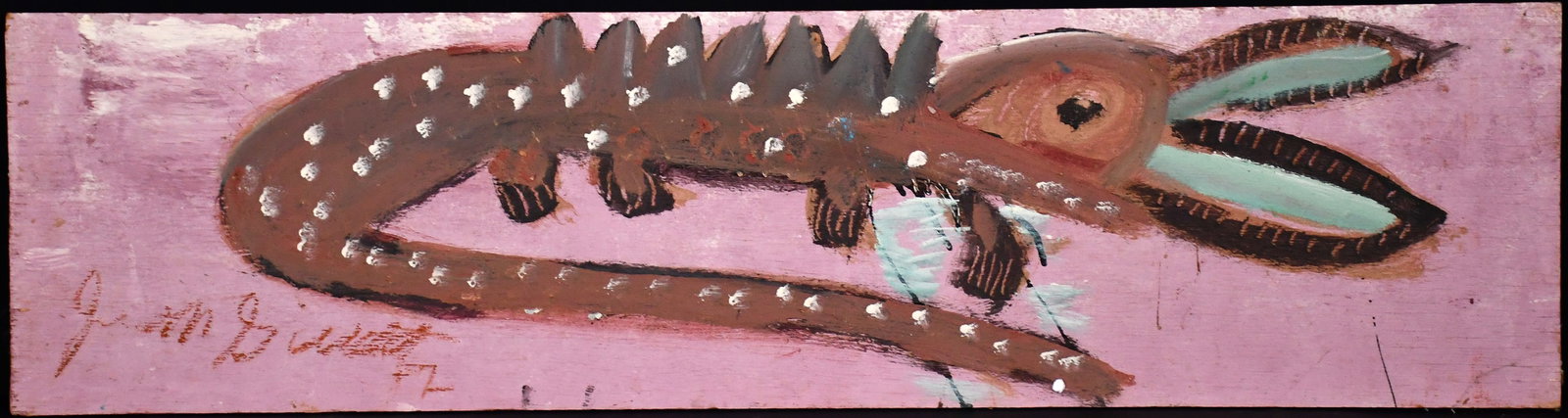 Jimmy Lee Sudduth. Gator On Pink Background. (1 of 4)