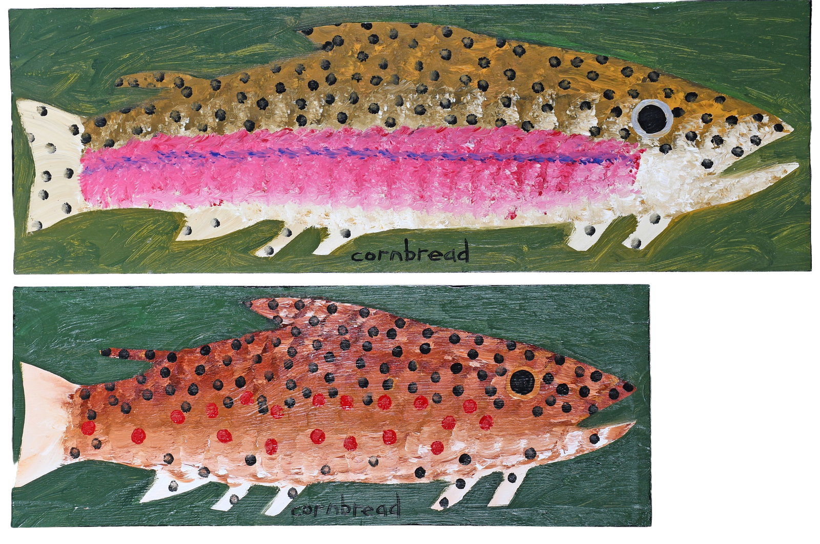 John Cornbread Anderson. Pair of Trout Paintings. (1 of 4)