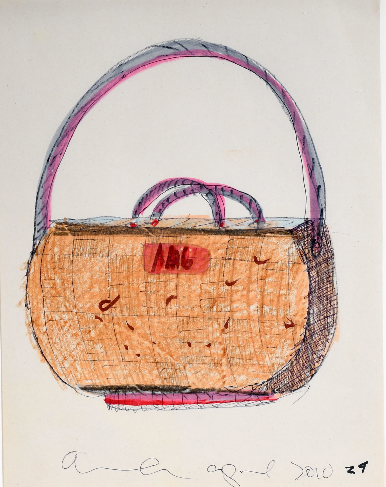 Anne Marie Grgich. Tote.: Anne Marie Grgich. Tote. 2010. Signed and dated. Paint and ink on paper. Excellent condition. Size with frame is 12" w x 14.5" h. Est. $300-500. Ship: $45 Please Read Before You Bid: By registering fo