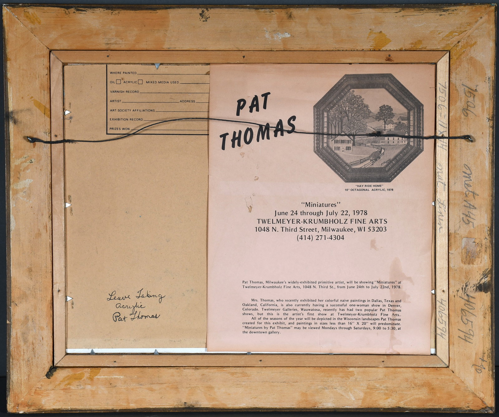 Pat Thomas. Leave Taking. - 5