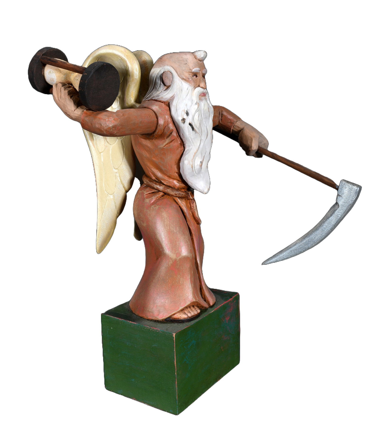 Jim A. Sheely. Father Time.: Jim A. Sheely. Father Time. Signed. Carved and painted wood. Excellent condition. 18" h. Est. $300-500. Ship: $75 Please Read Before You Bid: By registering for and/or placing a bid in any Slotin