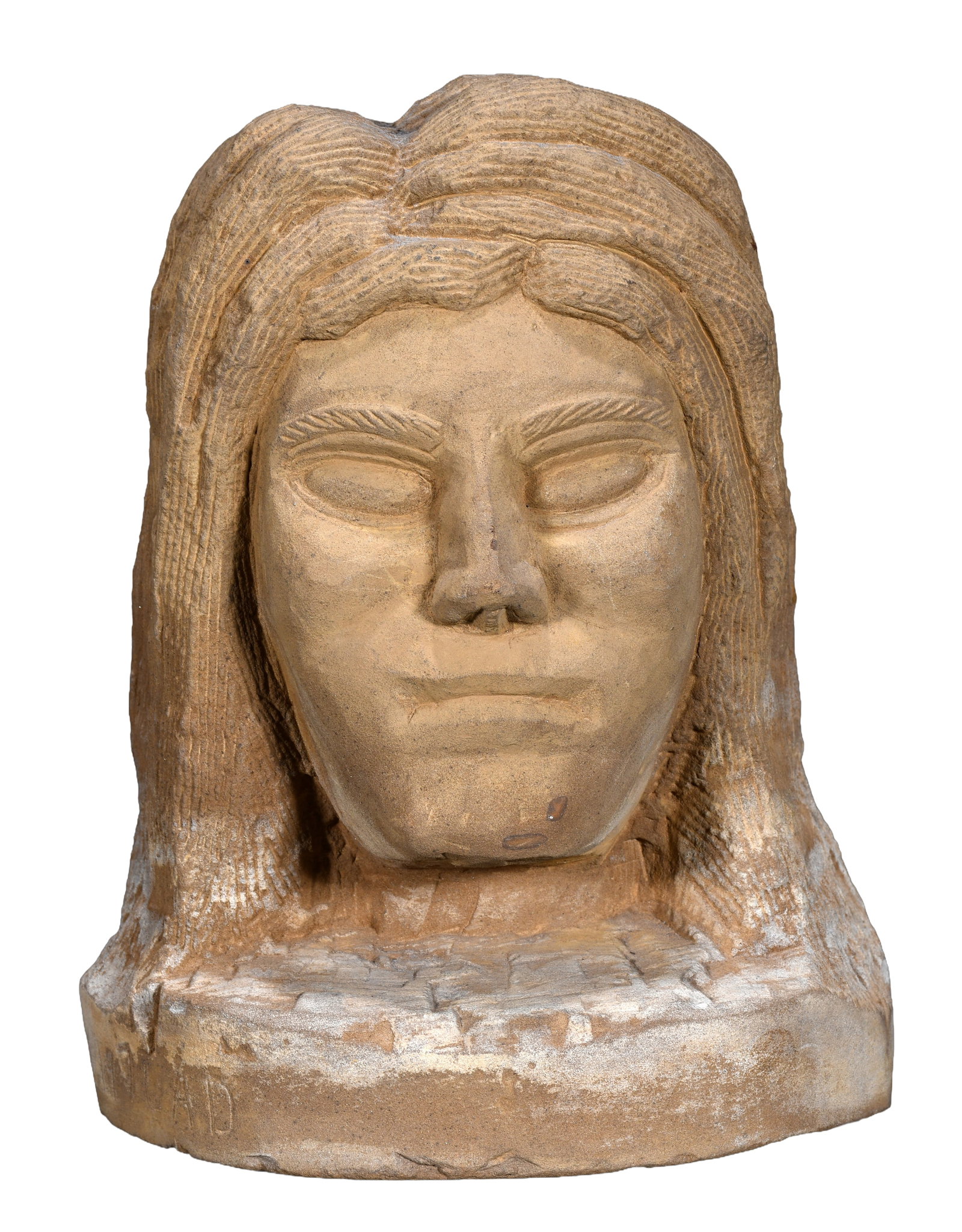 Popeye Reed. Female Bust (Limestone).: Popeye Reed. Female Bust. Signed. Carved limestone. Excellent condition. 9" w x 11" h. Est. $500-800. Ship: $75 Please Read Before You Bid: By registering for and/or placing a bid in any Slotin